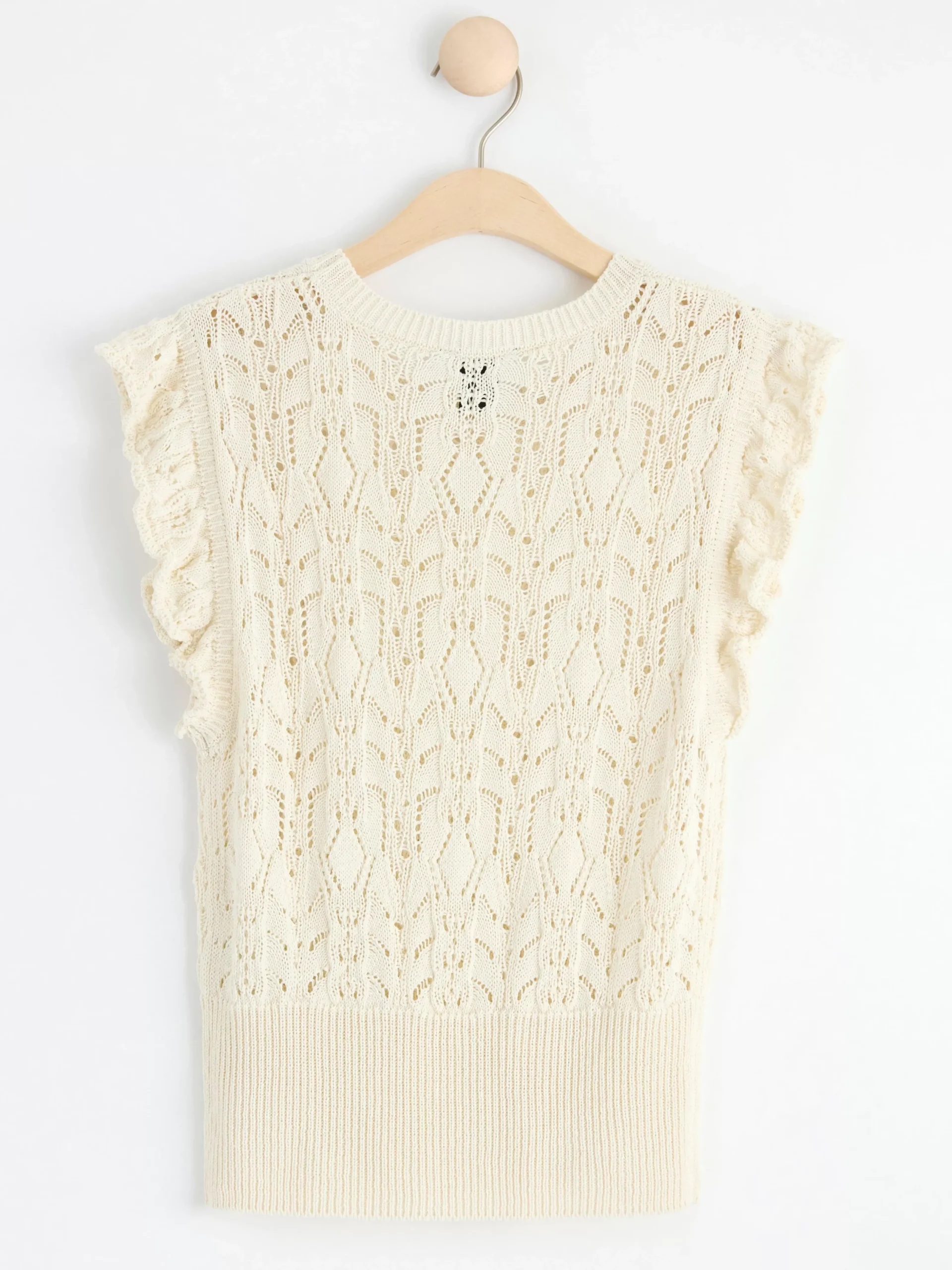Toppar & T-Shirts>Lindex Stickad Armlos Topp Light White