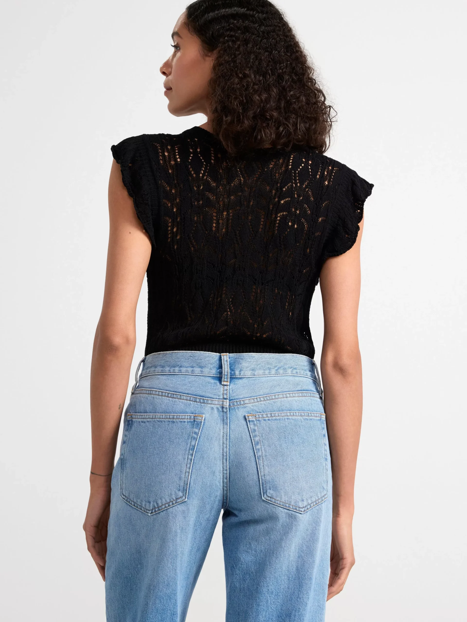 Toppar & T-Shirts>Lindex Stickad Armlos Topp Black