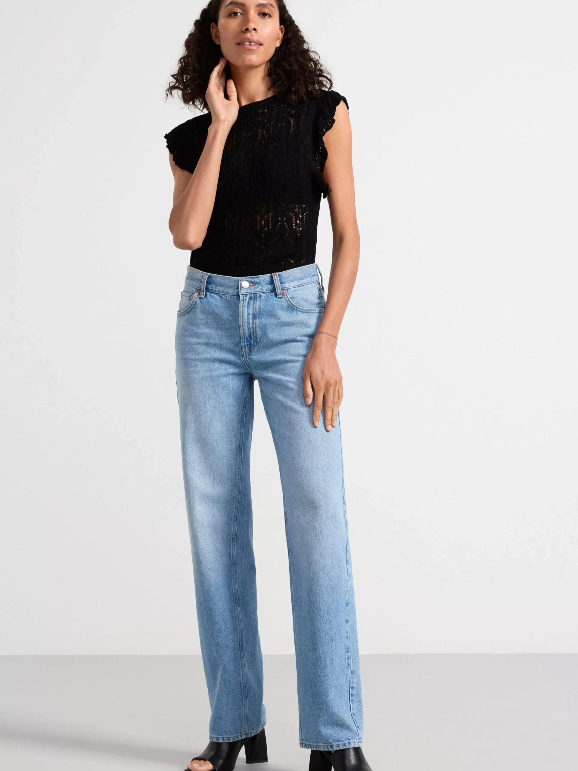 Toppar & T-Shirts>Lindex Stickad Armlos Topp Black
