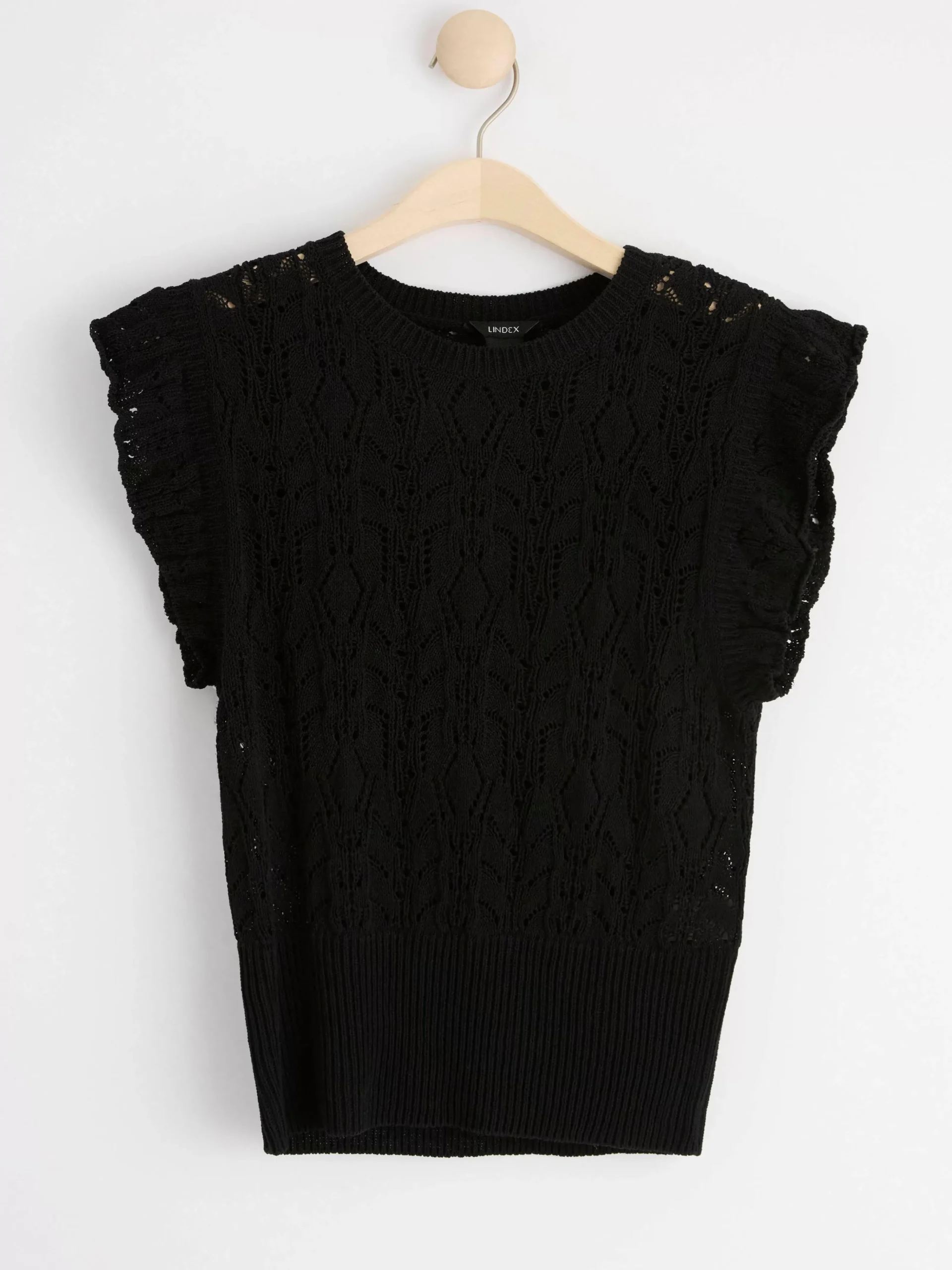 Toppar & T-Shirts>Lindex Stickad Armlos Topp Black