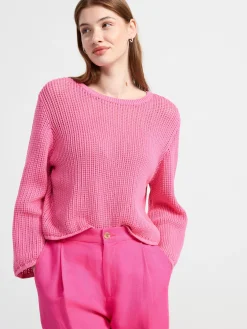 Tröjor & Cardigans>Lindex Stickad Bomullstroja Pink