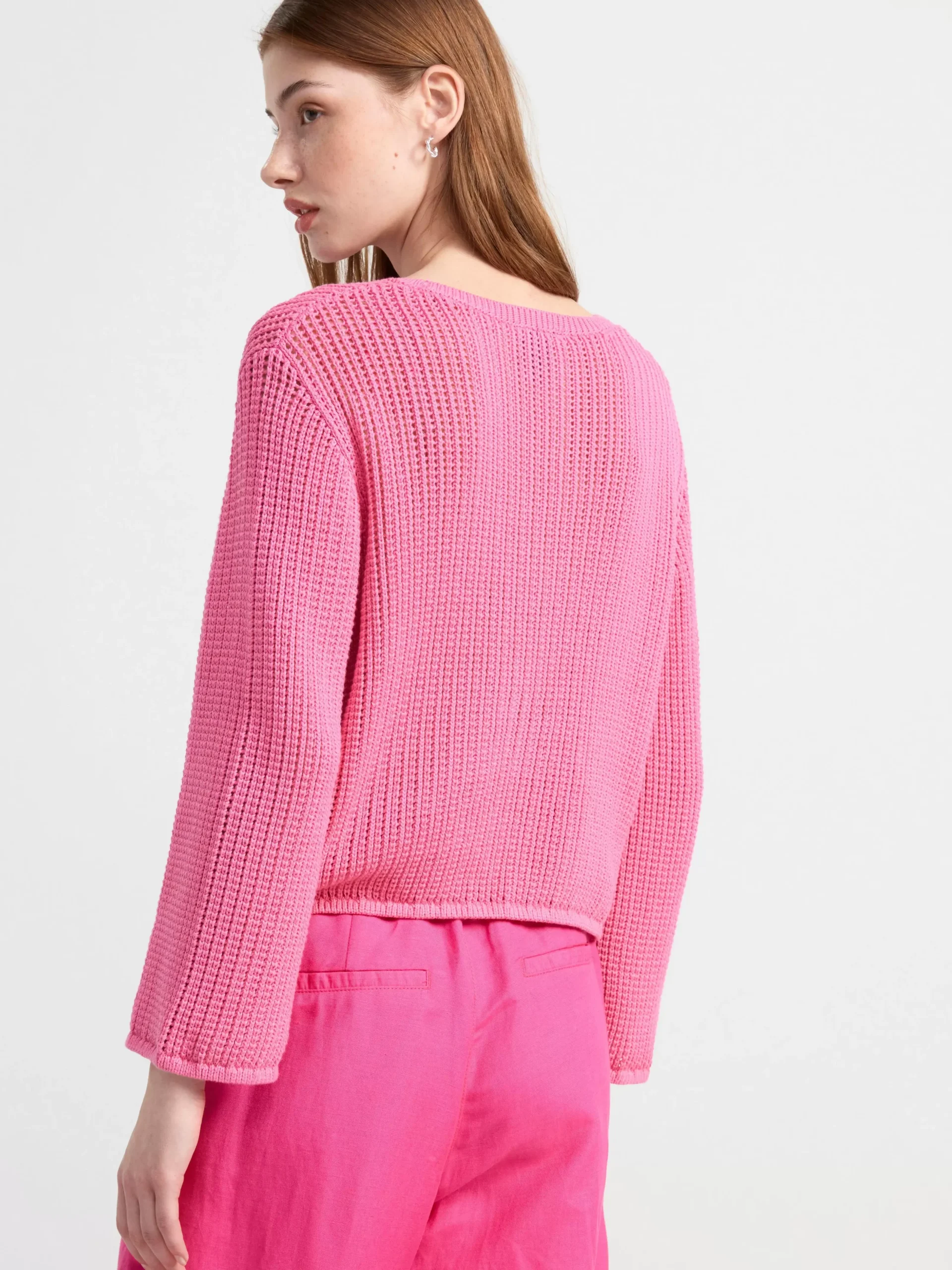 Tröjor & Cardigans>Lindex Stickad Bomullstroja Pink