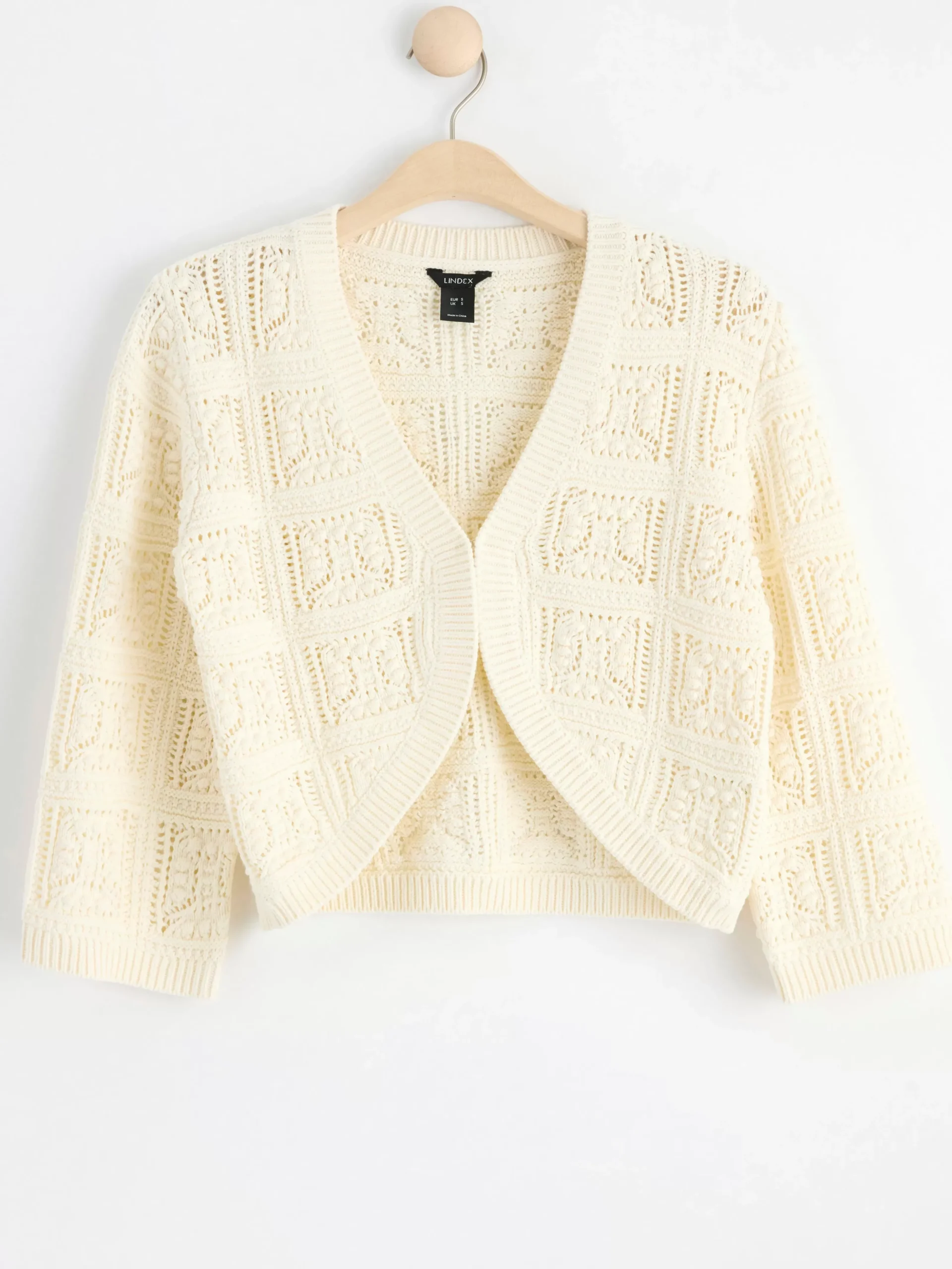 Tröjor & Cardigans>Lindex Stickad Cardigan Light Beige