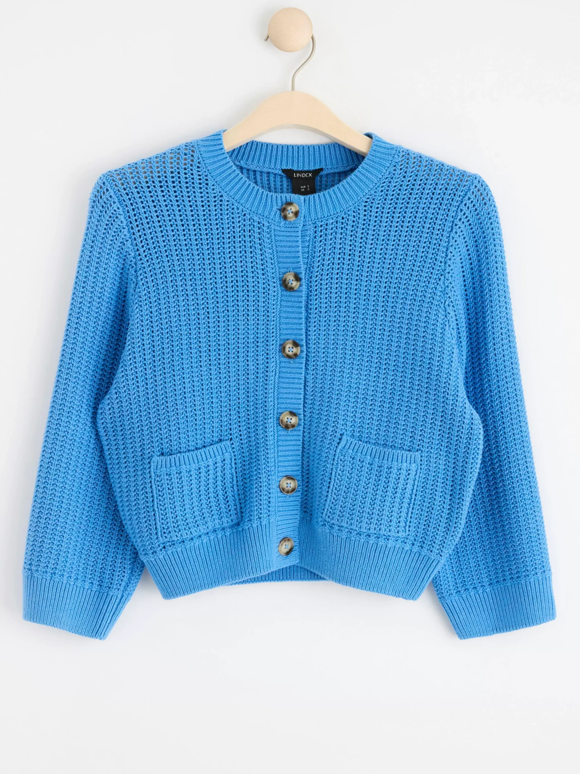 Tröjor & Cardigans>Lindex Stickad Cardigan Light Dusty Blue