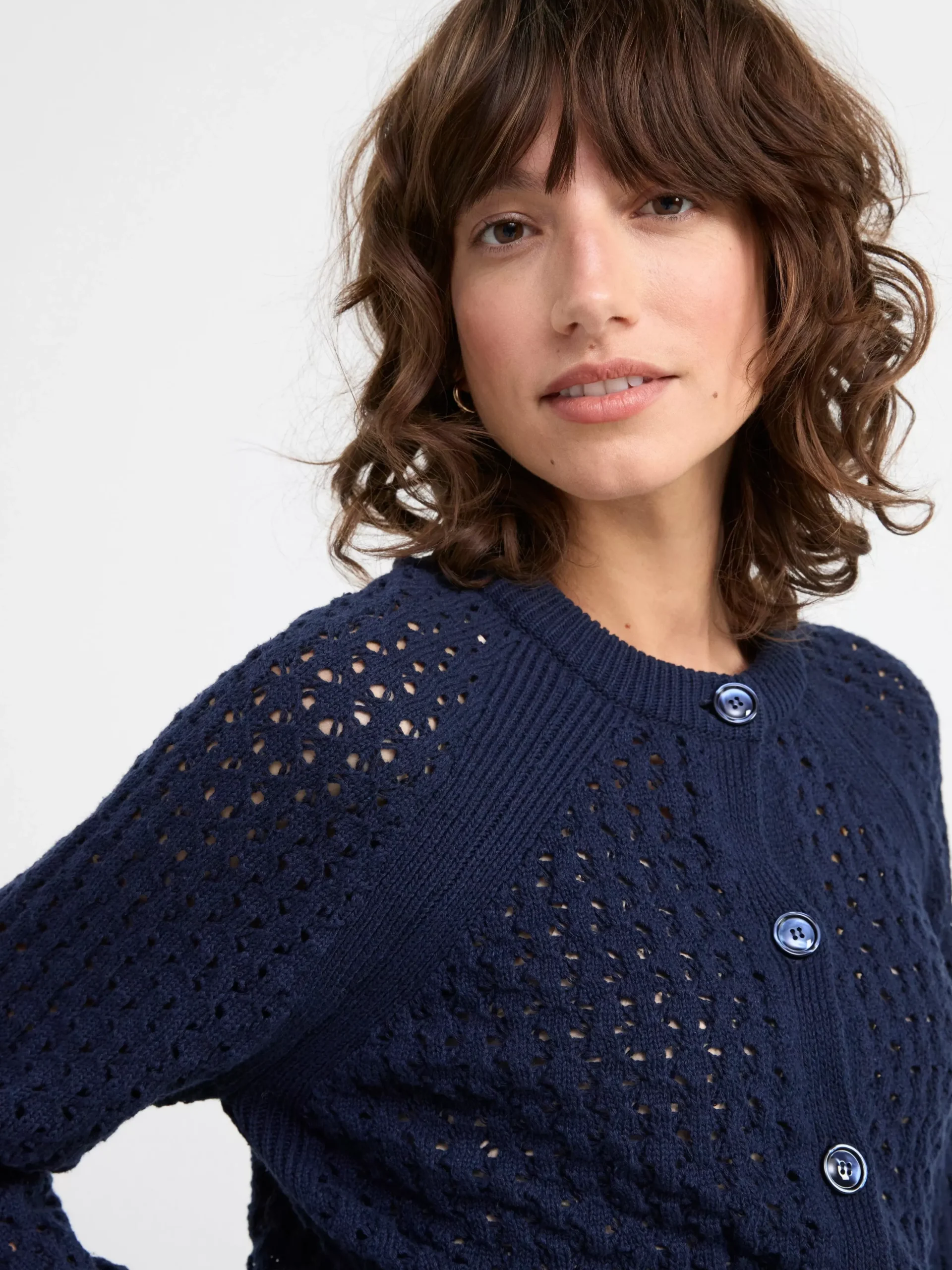 Tröjor & Cardigans>Lindex Stickad Cardigan Navy