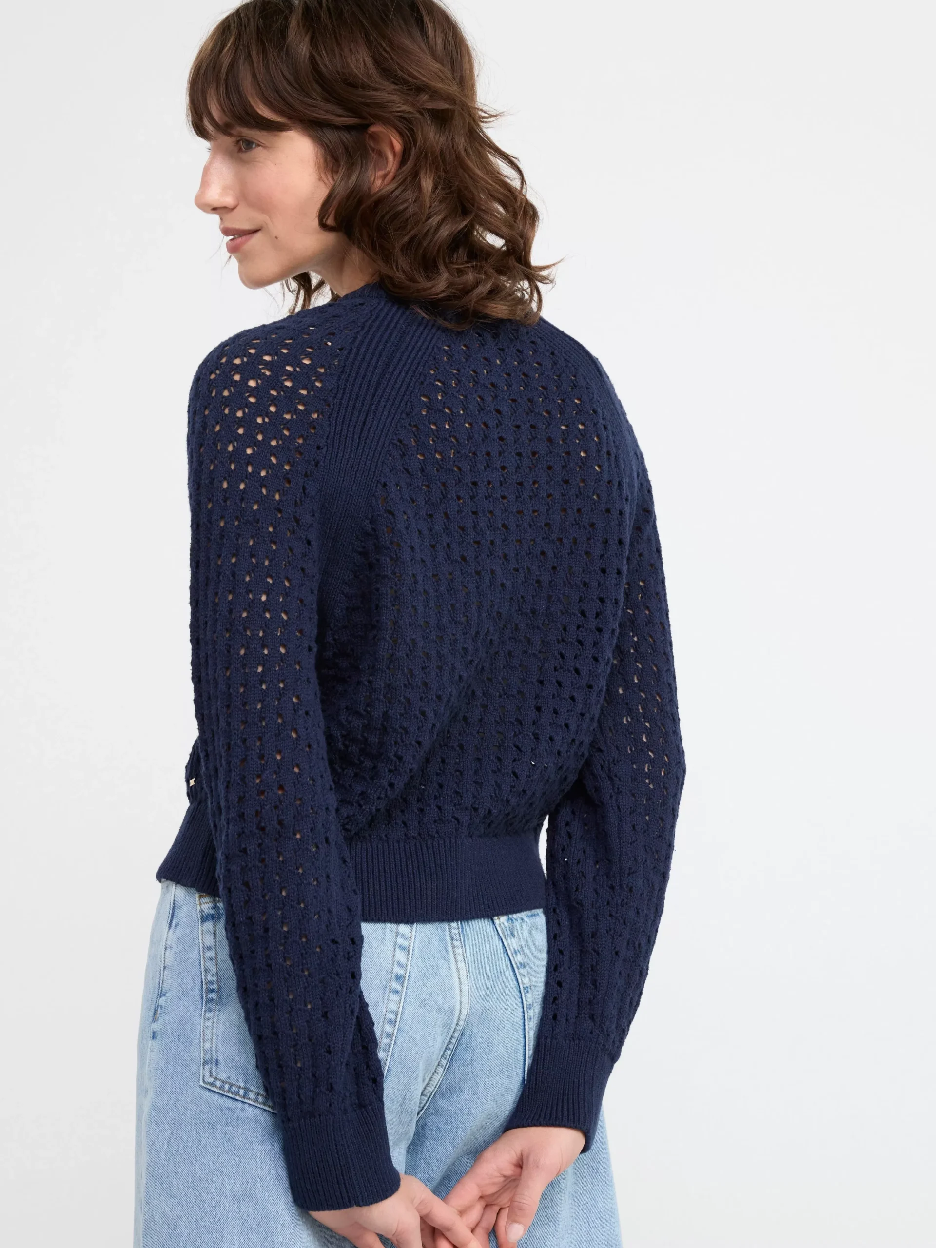 Tröjor & Cardigans>Lindex Stickad Cardigan Navy