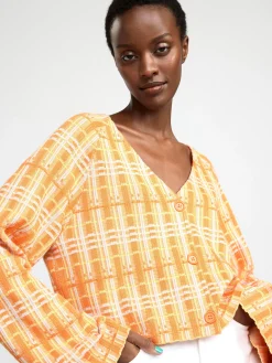 Tröjor & Cardigans>Lindex Stickad Cardigan Light Orange