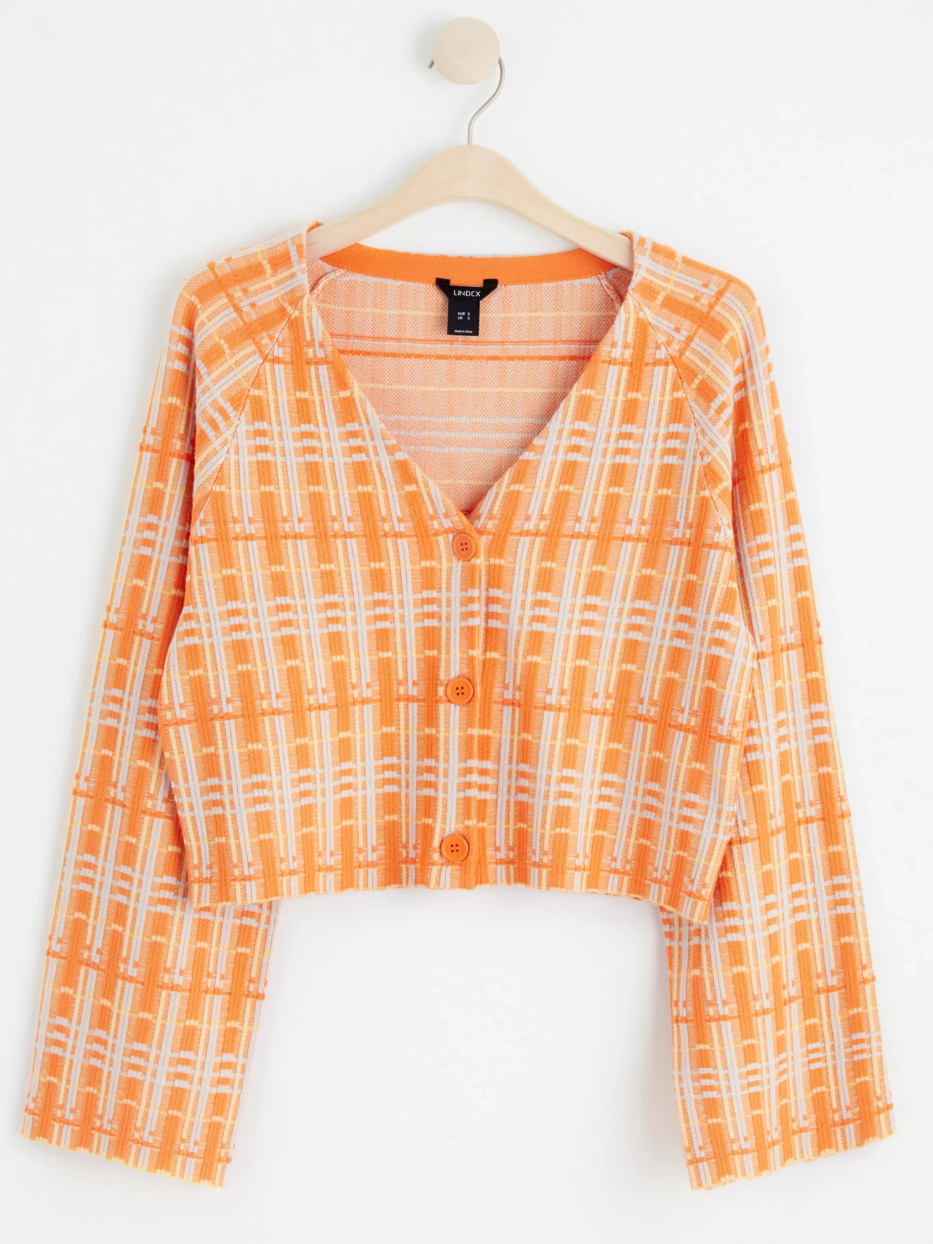 Tröjor & Cardigans>Lindex Stickad Cardigan Light Orange