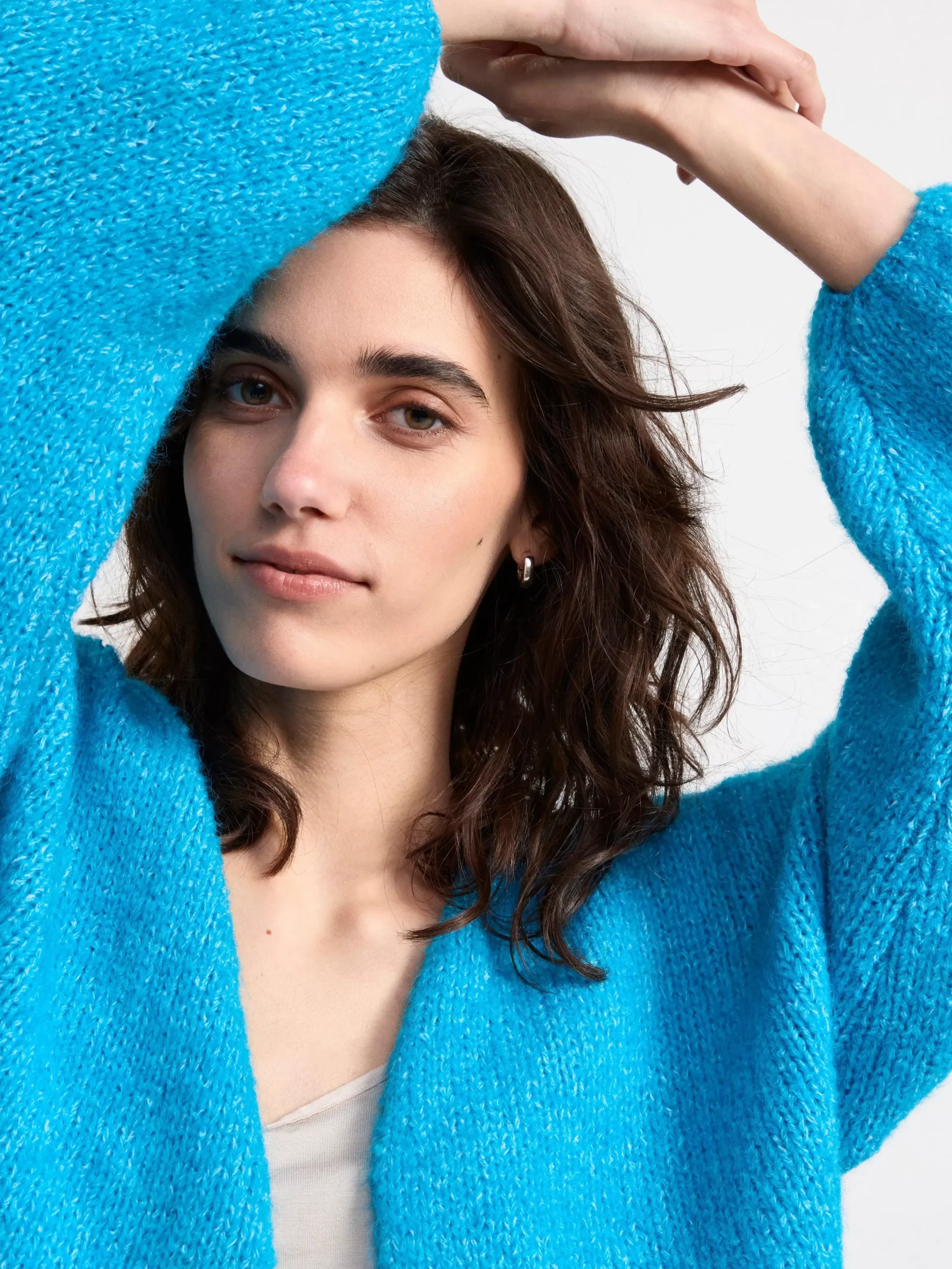 Tröjor & Cardigans>Lindex Stickad Cardigan Turqoise
