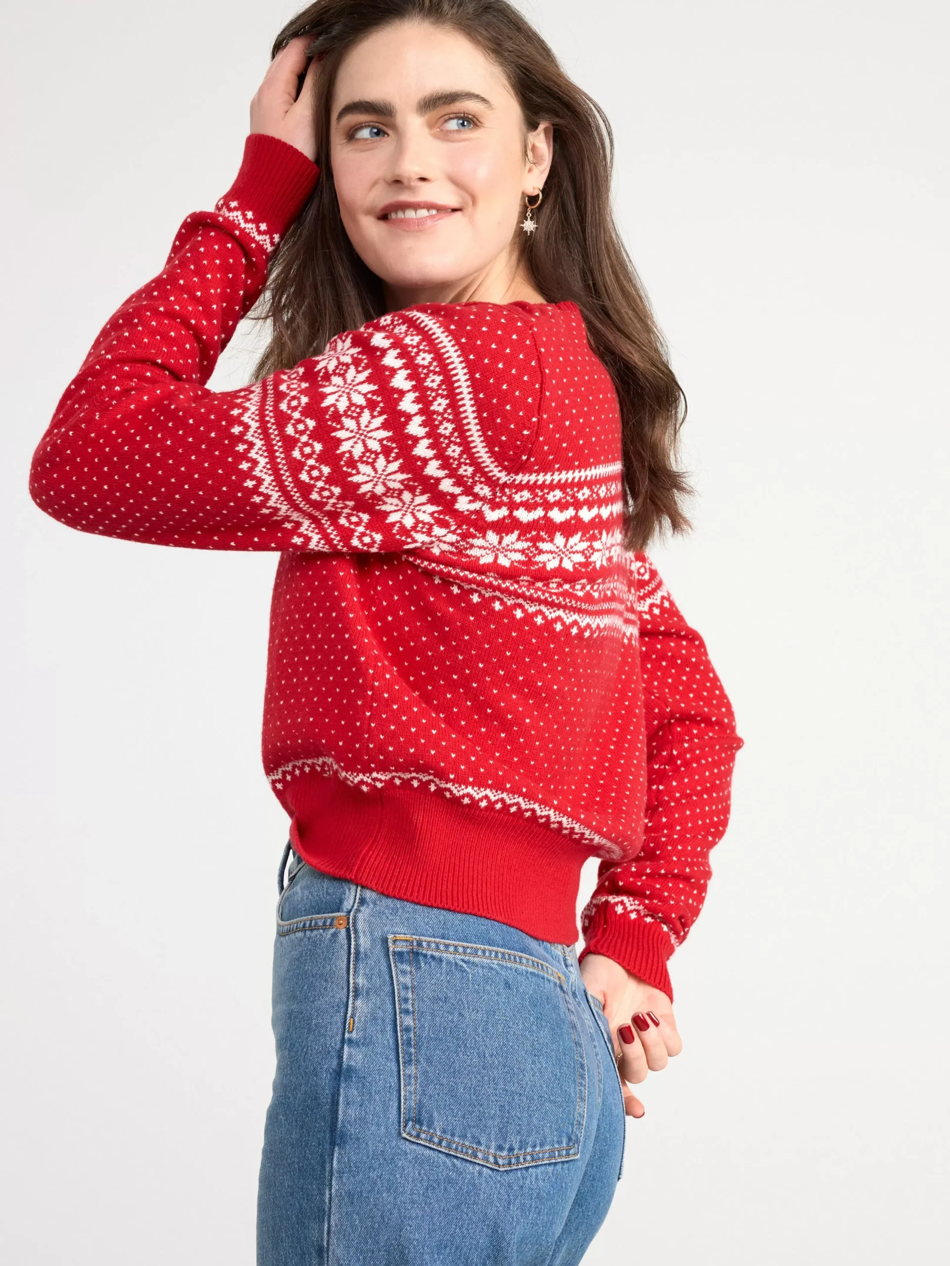 Tröjor & Cardigans>Lindex Stickad Fair Isle-Troja Red
