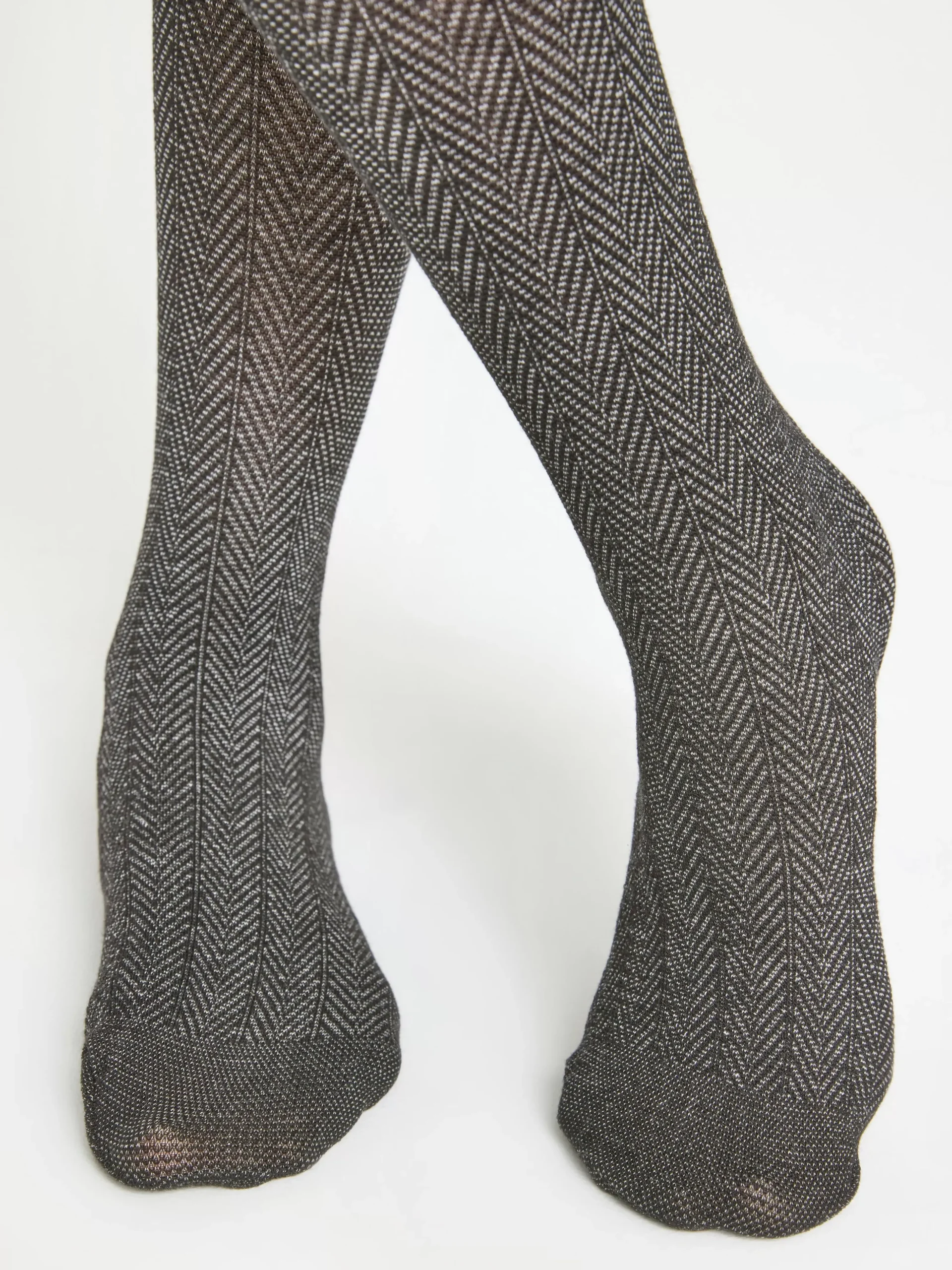 Strumpbyxor & Leggings>Lindex Stickad Fiskbensmonstrad Strumpbyxa Black