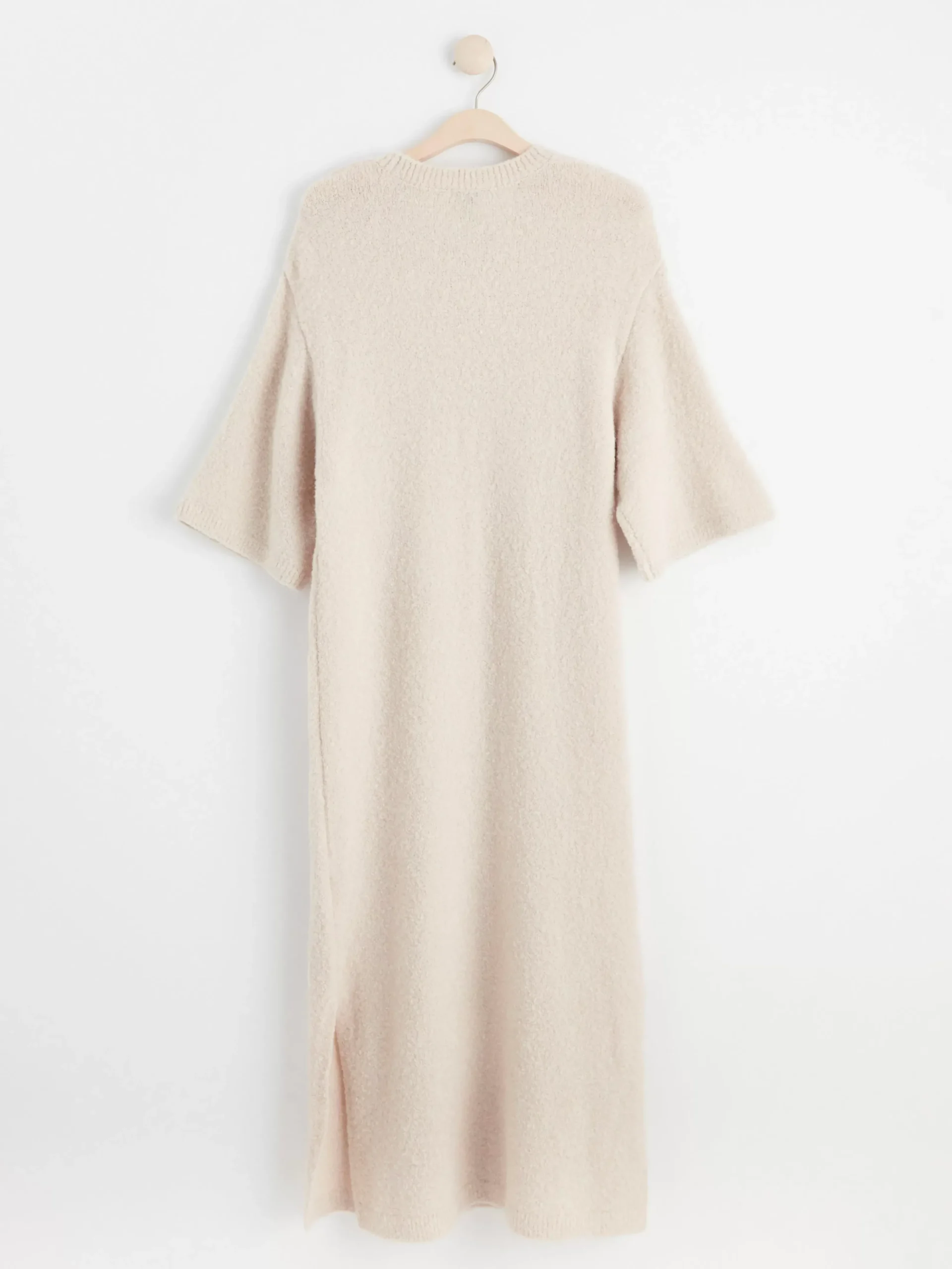 Klänningar>Lindex Stickad Klanning Med Kort Arm Light Beige
