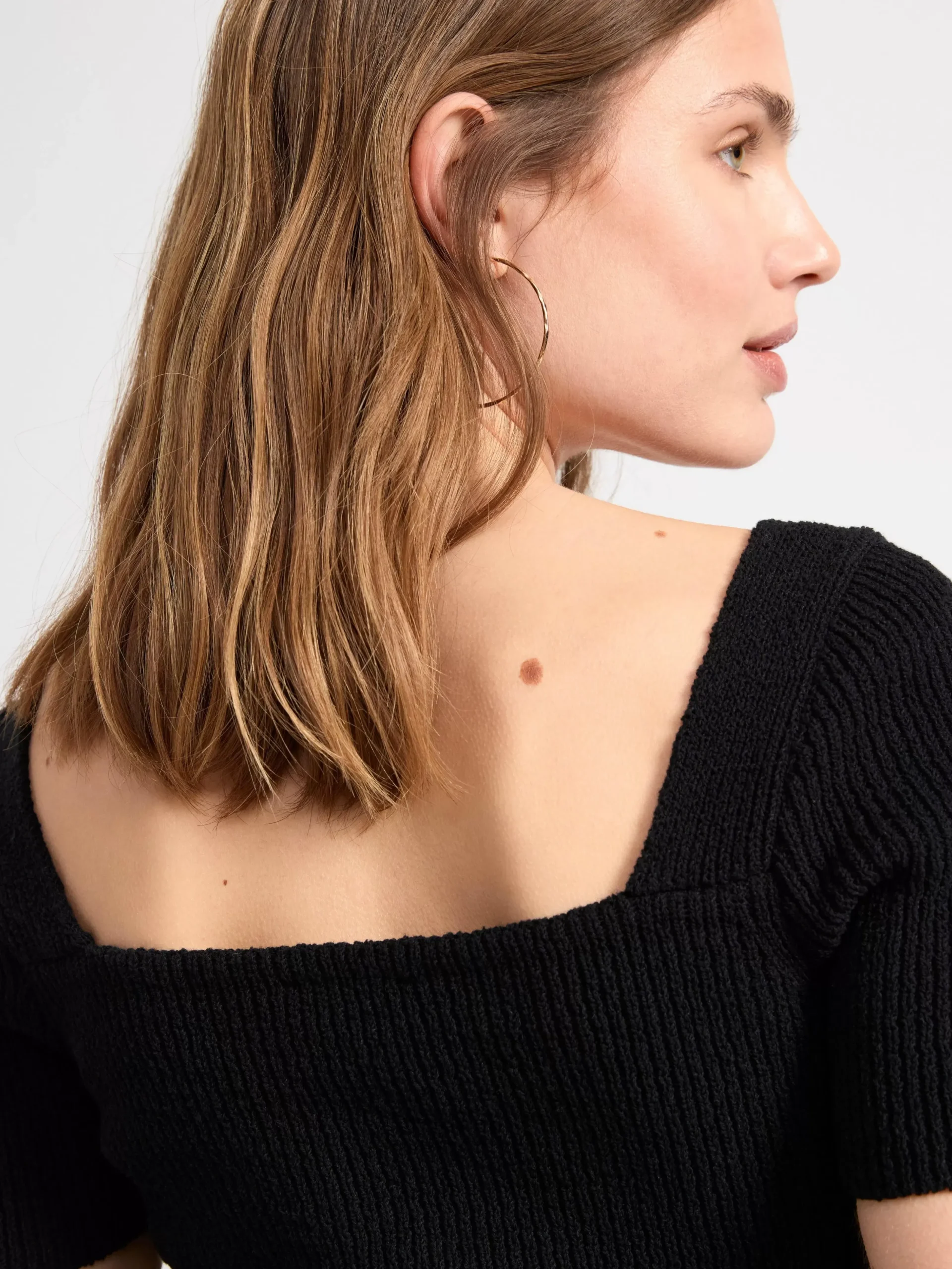 Tröjor & Cardigans>Lindex Stickad Kortarmad Topp Black