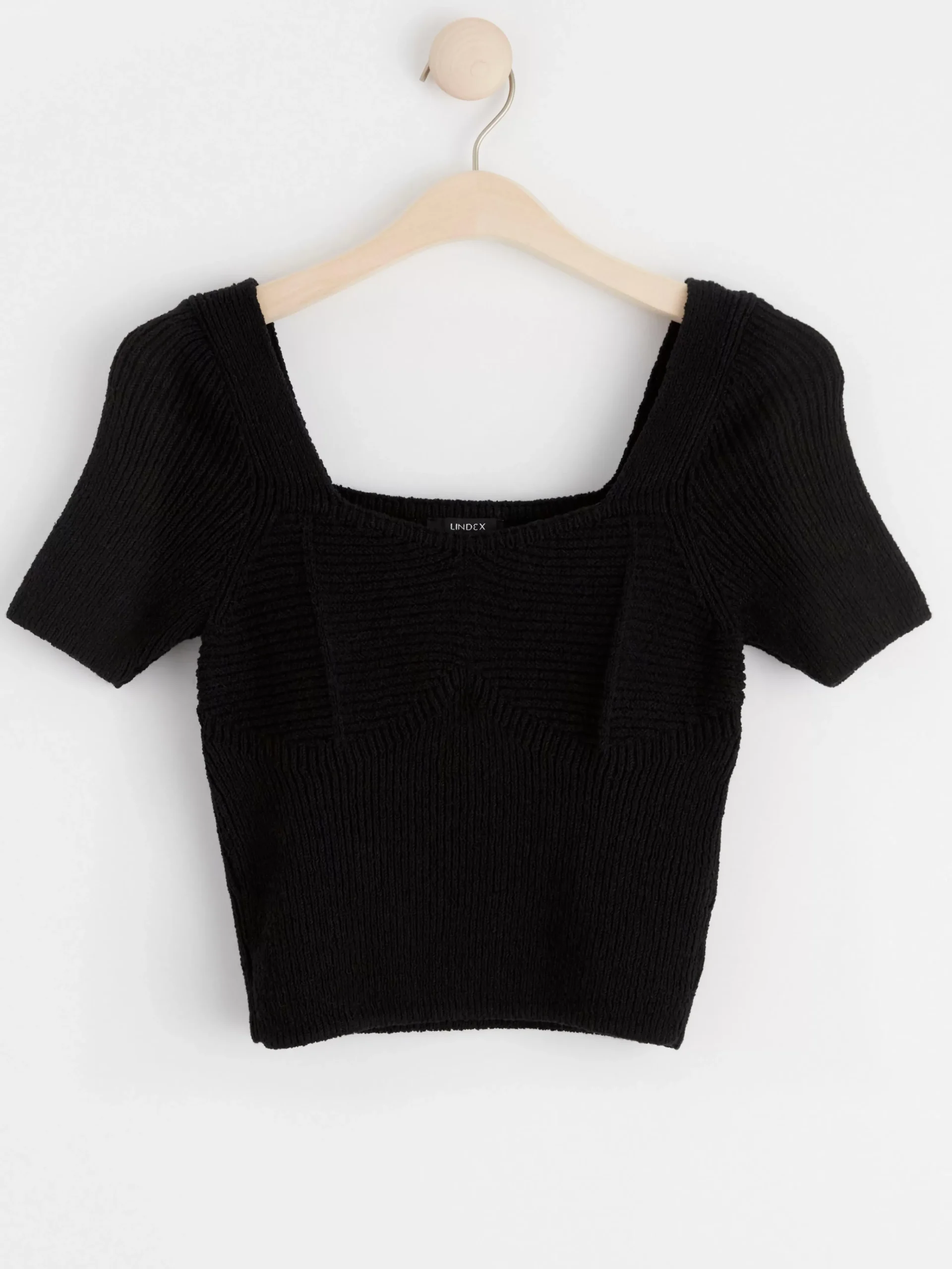 Tröjor & Cardigans>Lindex Stickad Kortarmad Topp Black