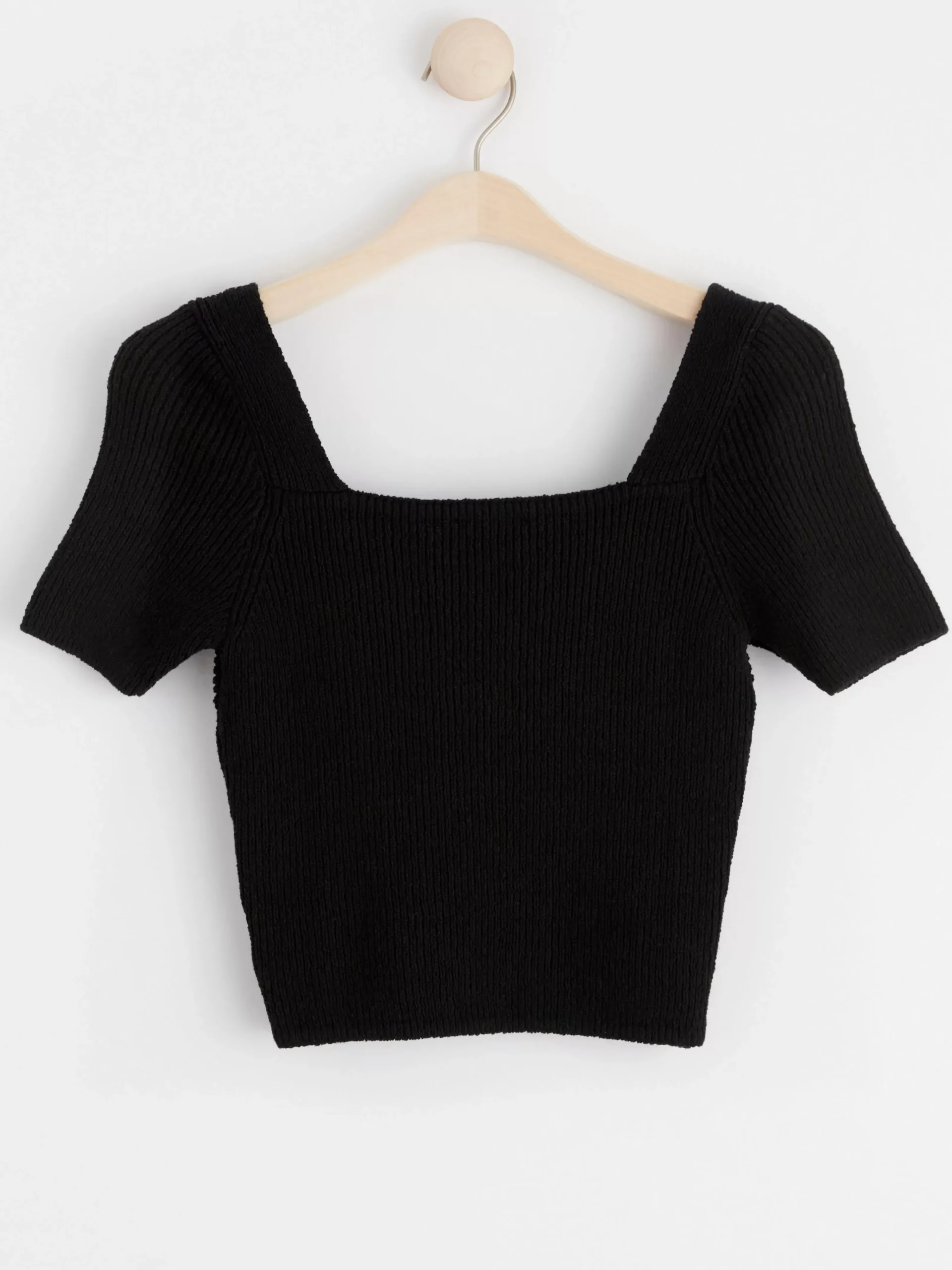 Tröjor & Cardigans>Lindex Stickad Kortarmad Topp Black