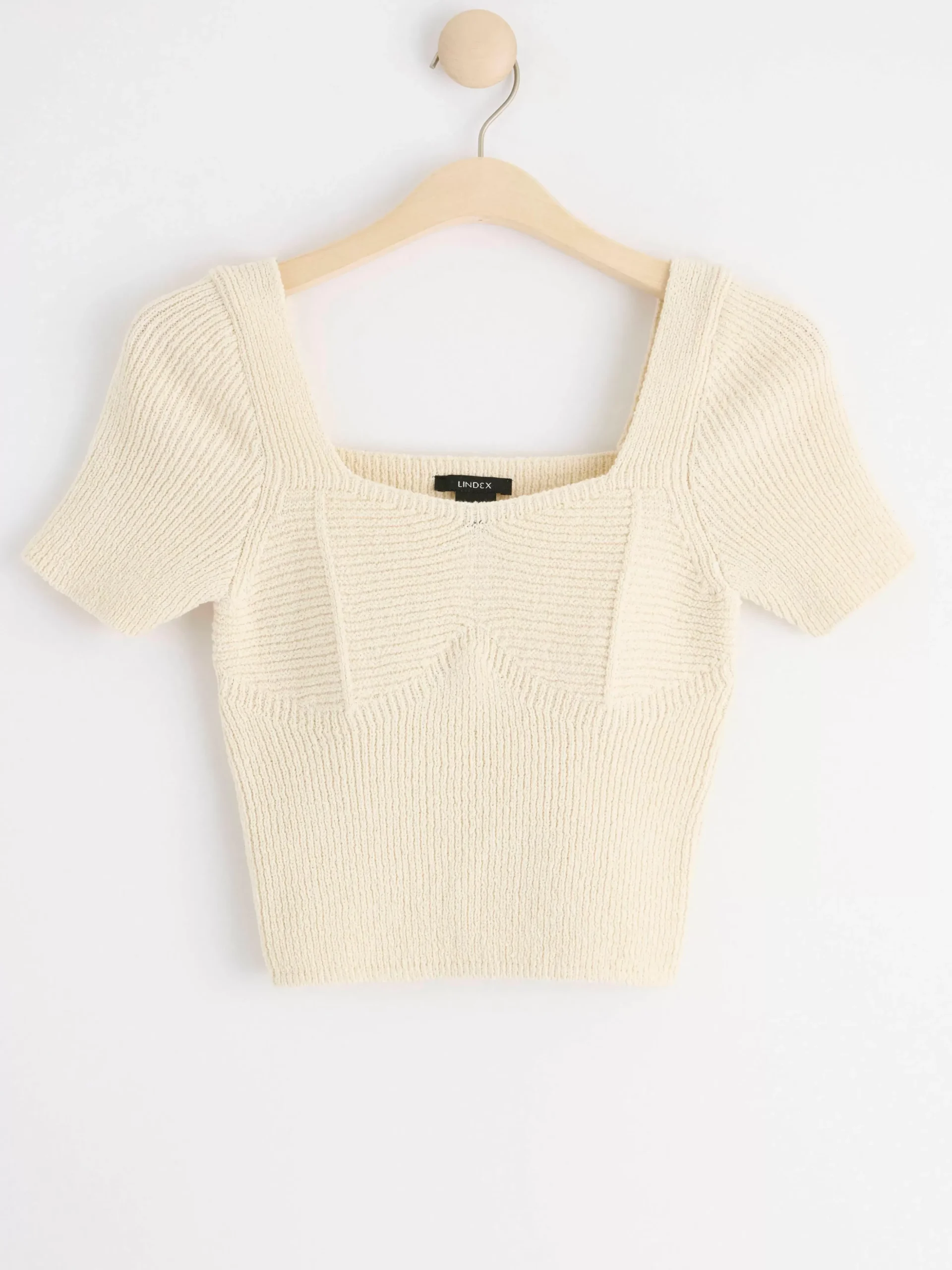 Tröjor & Cardigans>Lindex Stickad Kortarmad Topp White
