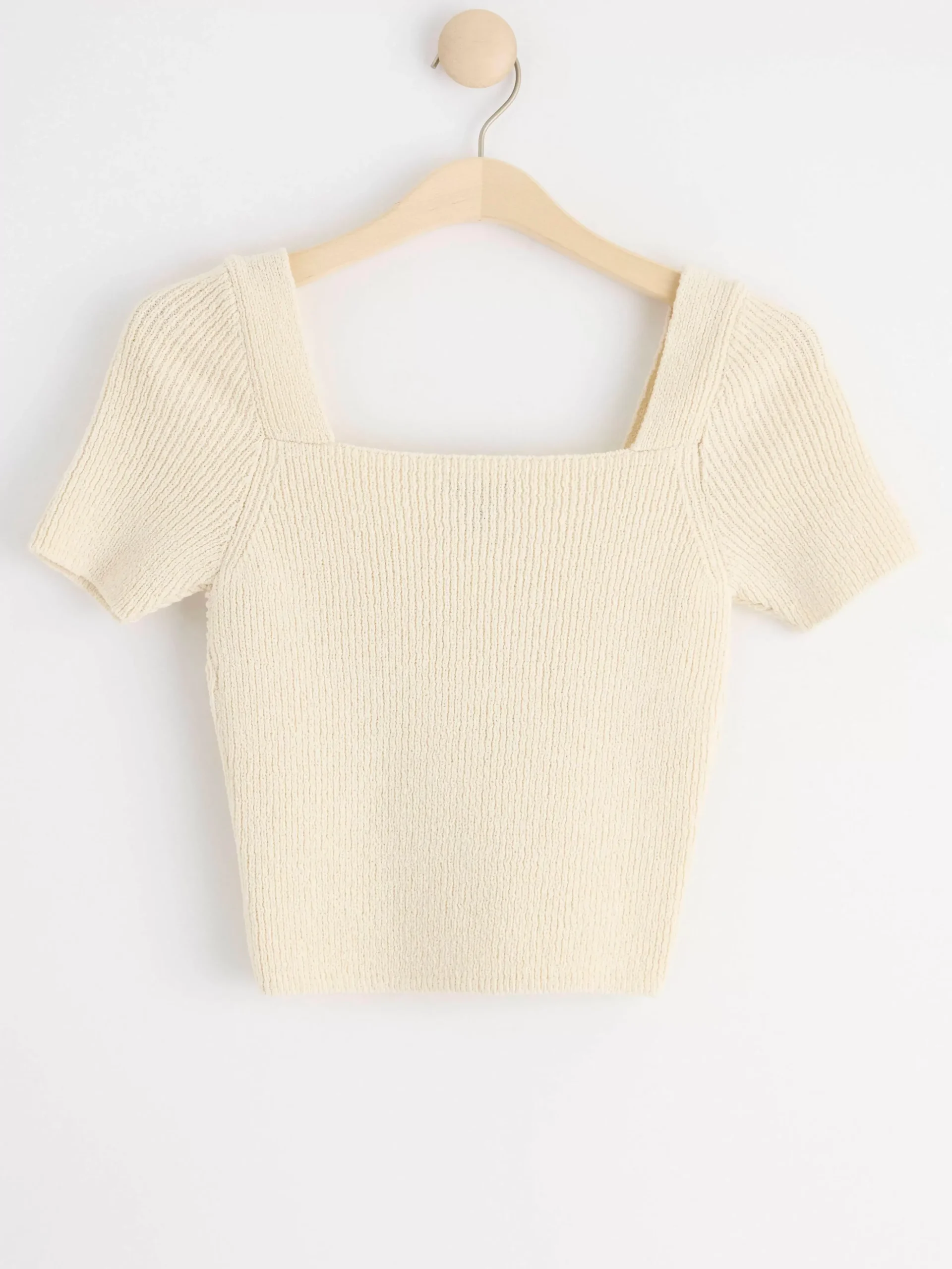 Tröjor & Cardigans>Lindex Stickad Kortarmad Topp White