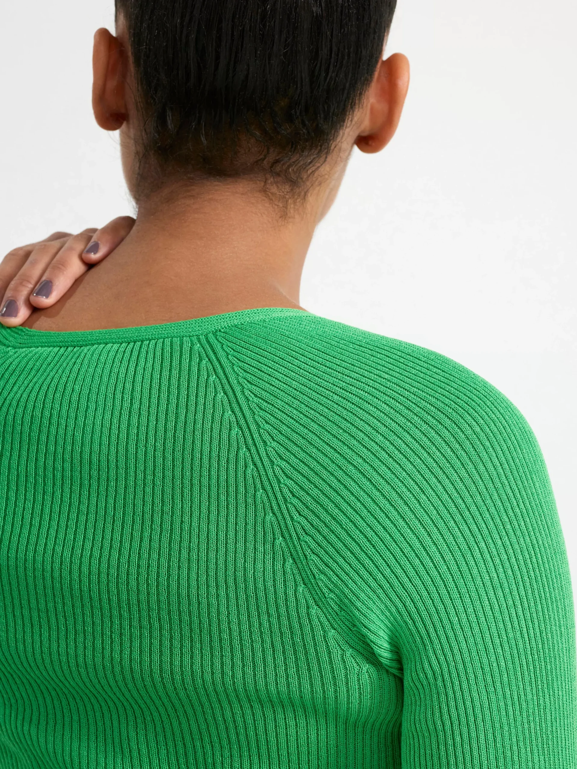 Tröjor & Cardigans>Lindex Stickad Langarmad Topp I Omlottmodell Green