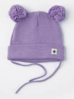 Accessoarer>Lindex Stickad Mossa Med Pom Poms Och Knytband Light Dusty Lilac