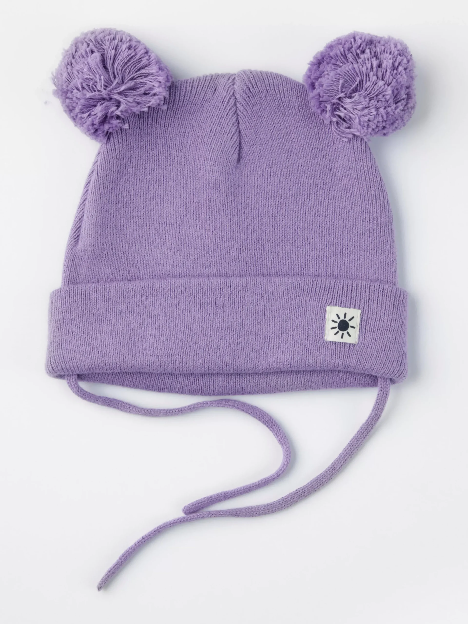 Accessoarer>Lindex Stickad Mossa Med Pom Poms Och Knytband Light Dusty Lilac