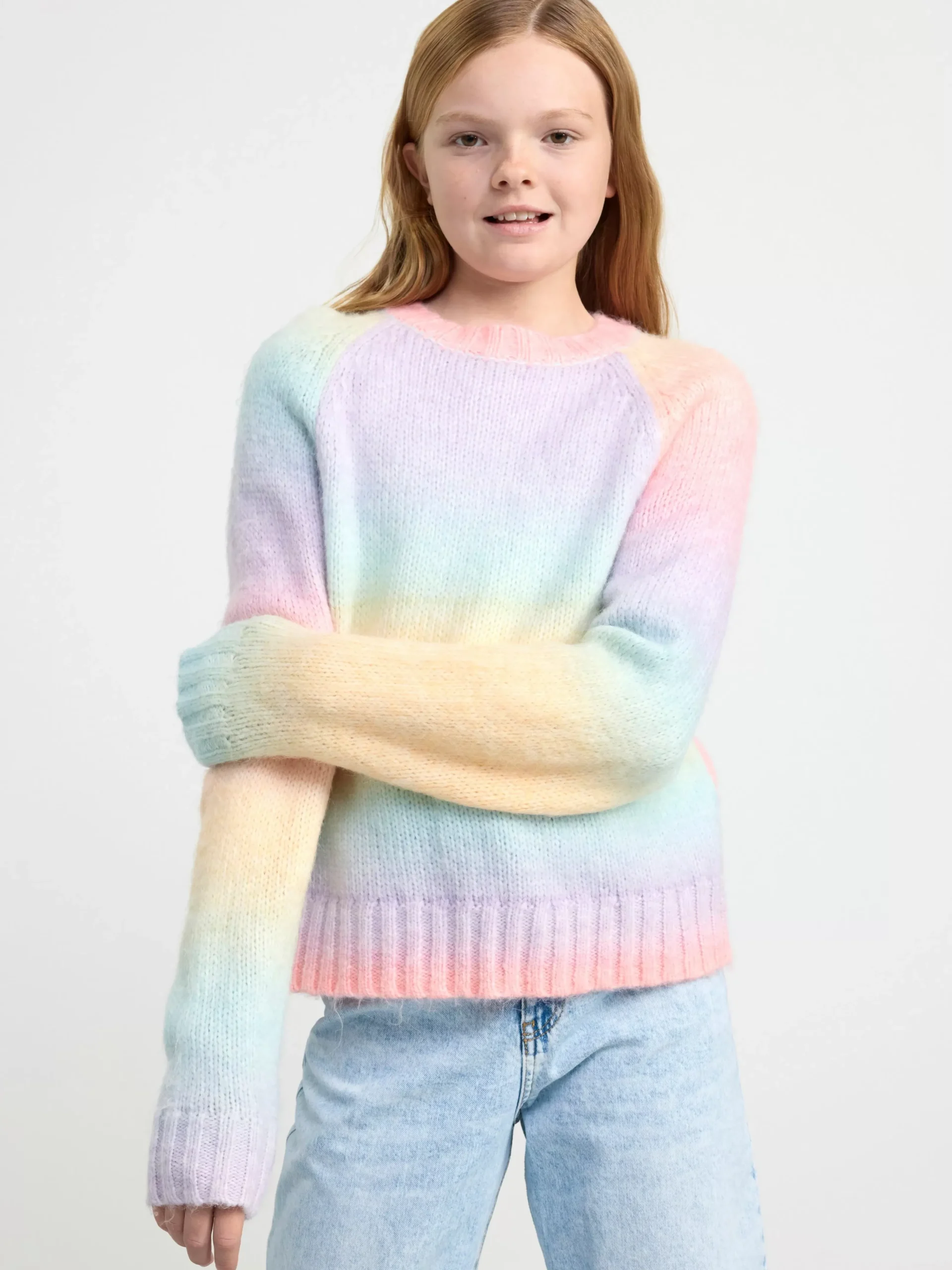 Tröjor & Cardigans>Lindex Stickad Regnbagstroja Yellow