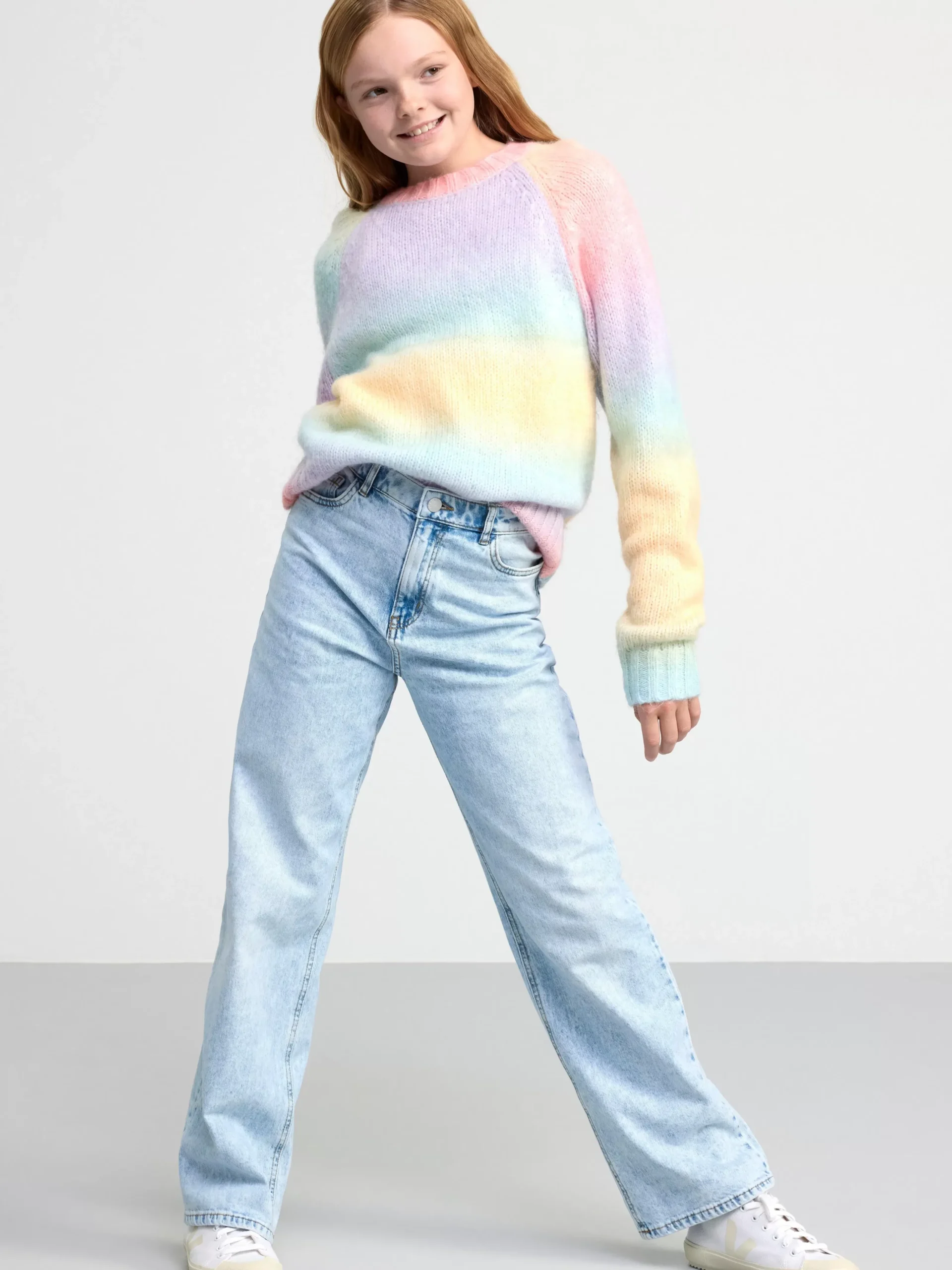 Tröjor & Cardigans>Lindex Stickad Regnbagstroja Yellow