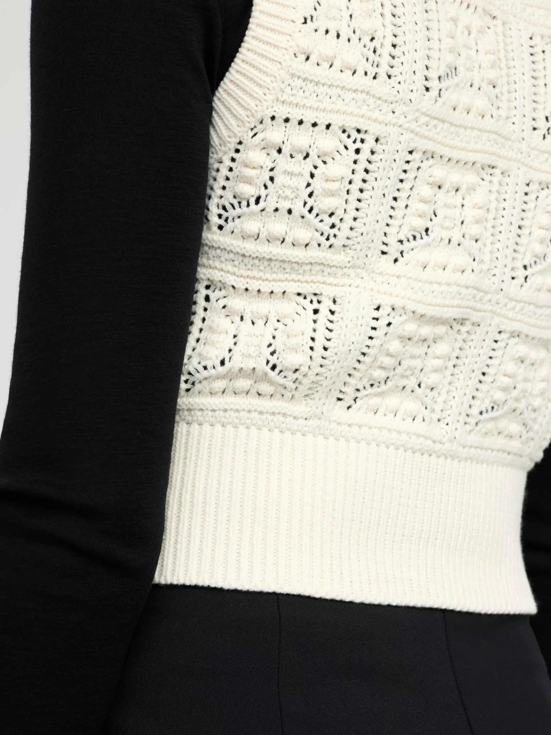 Stickat>Lindex Stickad Slipover Light White