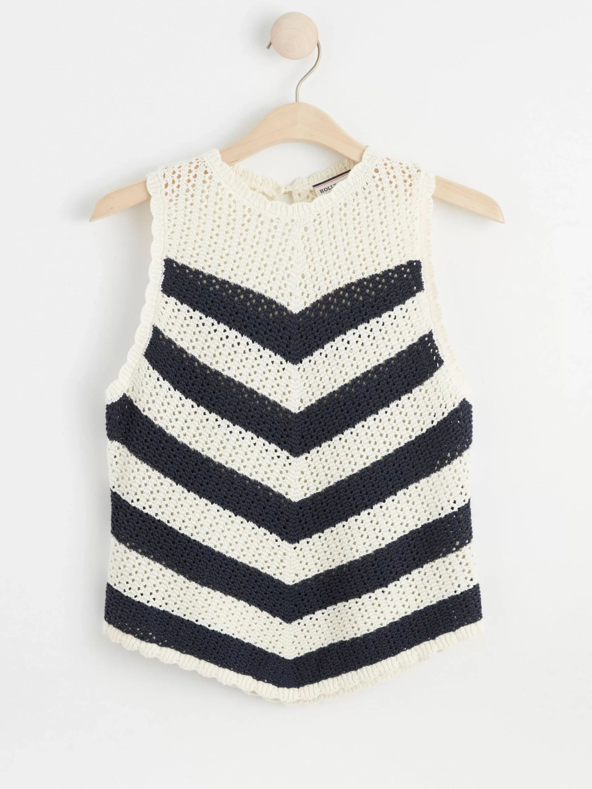 Toppar & T-Shirts>Lindex Stickad Topp Med Rander Off White