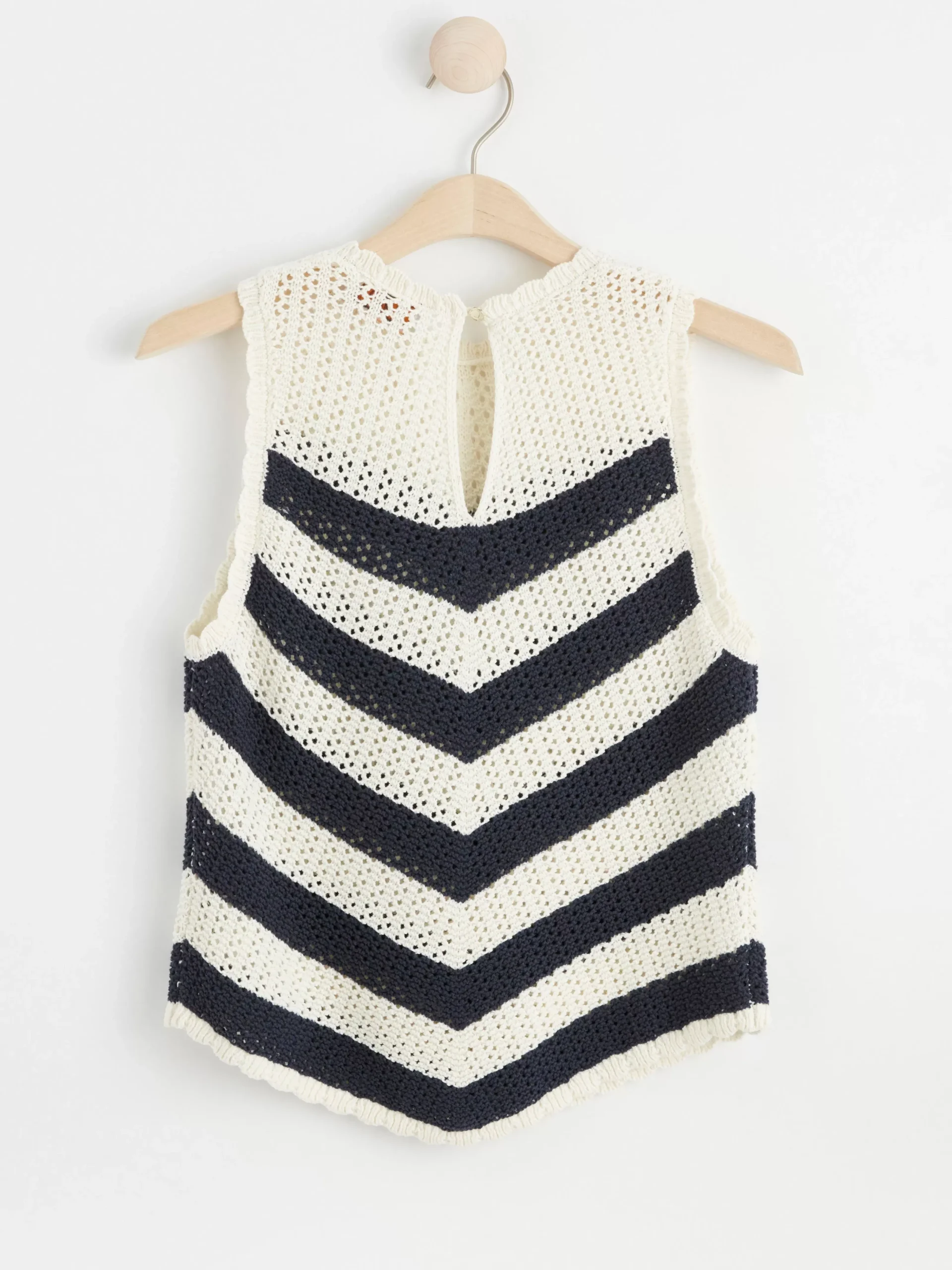 Toppar & T-Shirts>Lindex Stickad Topp Med Rander Off White