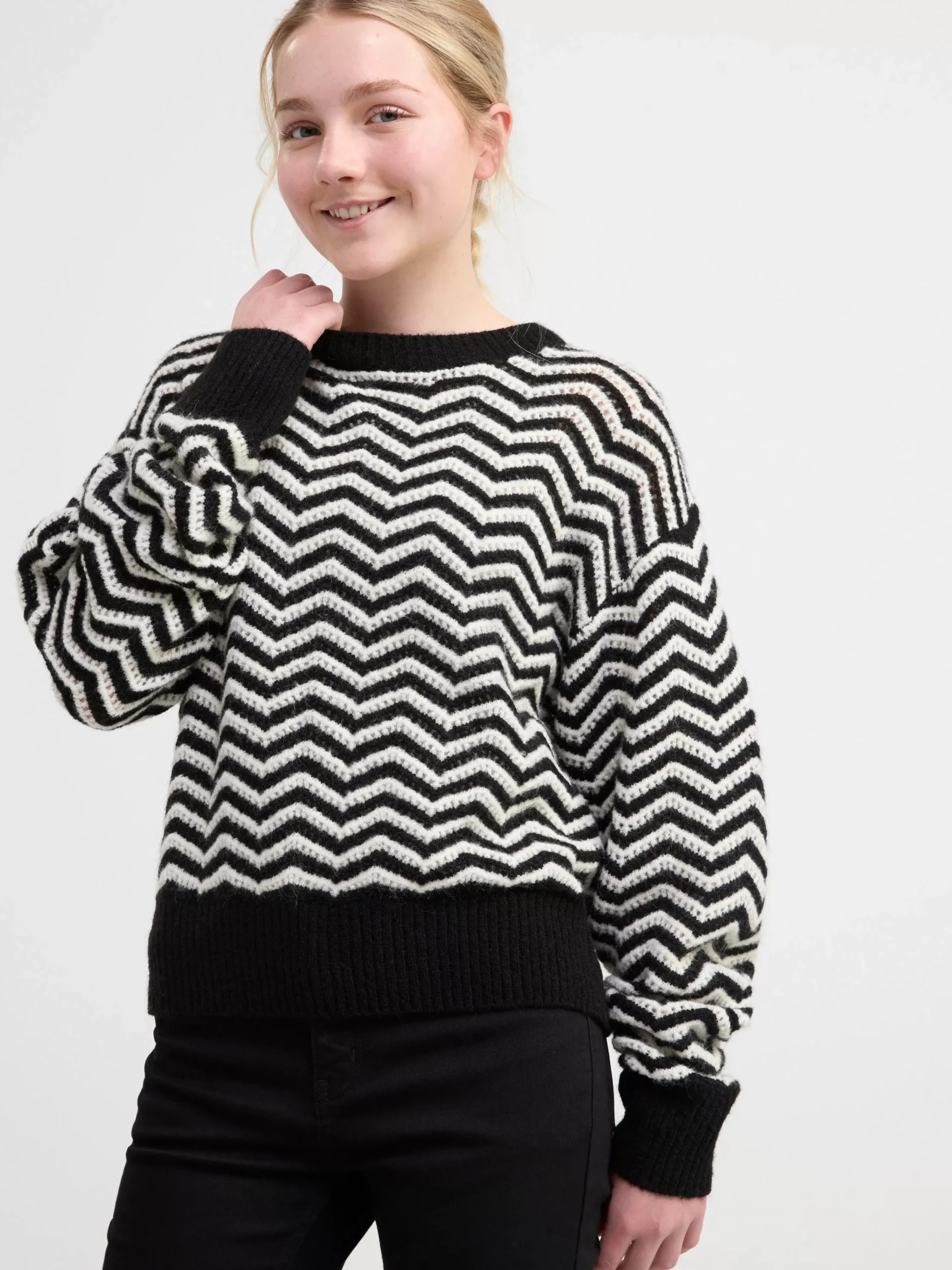Tröjor & Cardigans>Lindex Stickad Troja Black