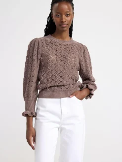 Tröjor & Cardigans>Lindex Stickad Troja Brown