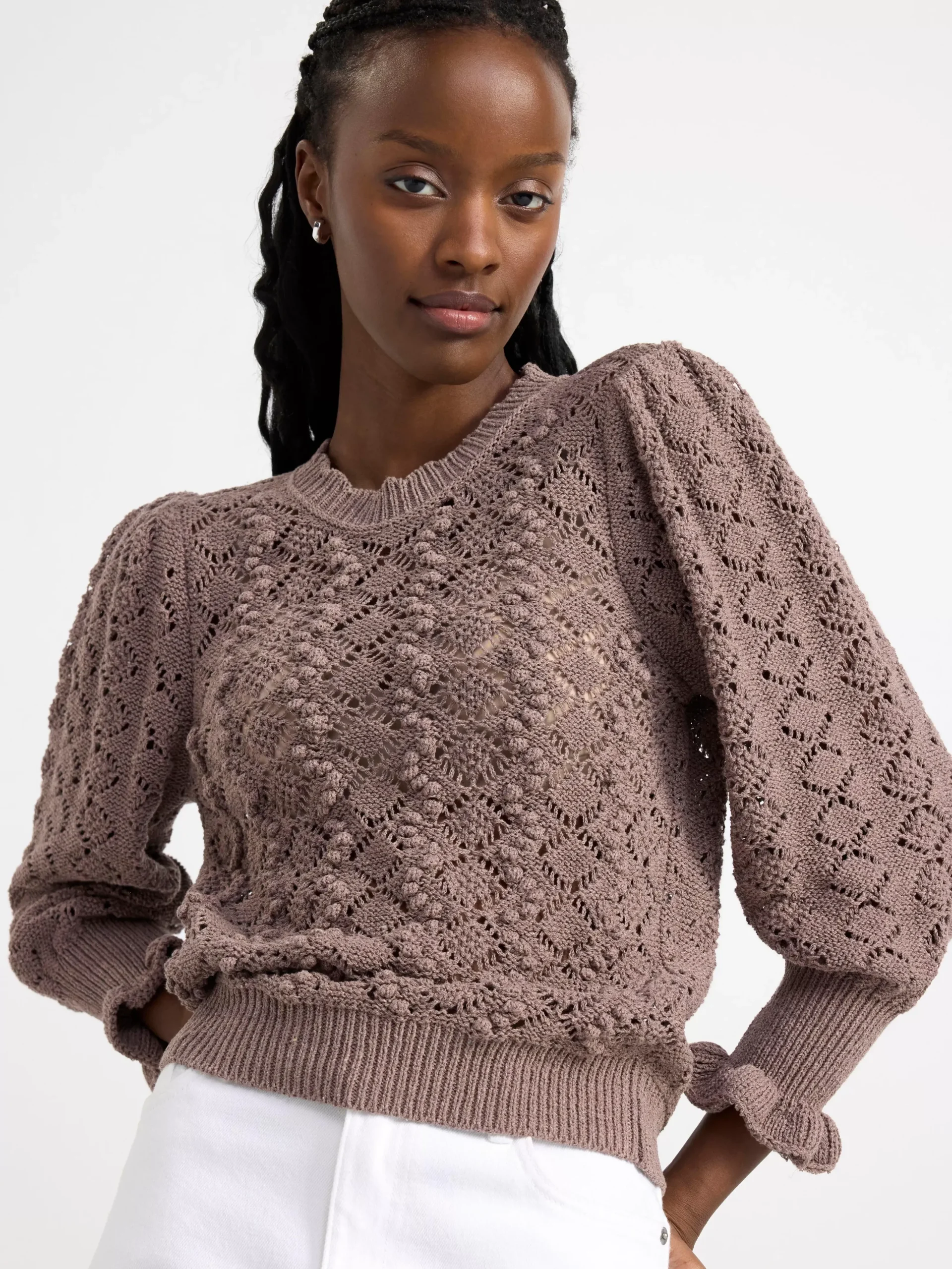 Tröjor & Cardigans>Lindex Stickad Troja Brown