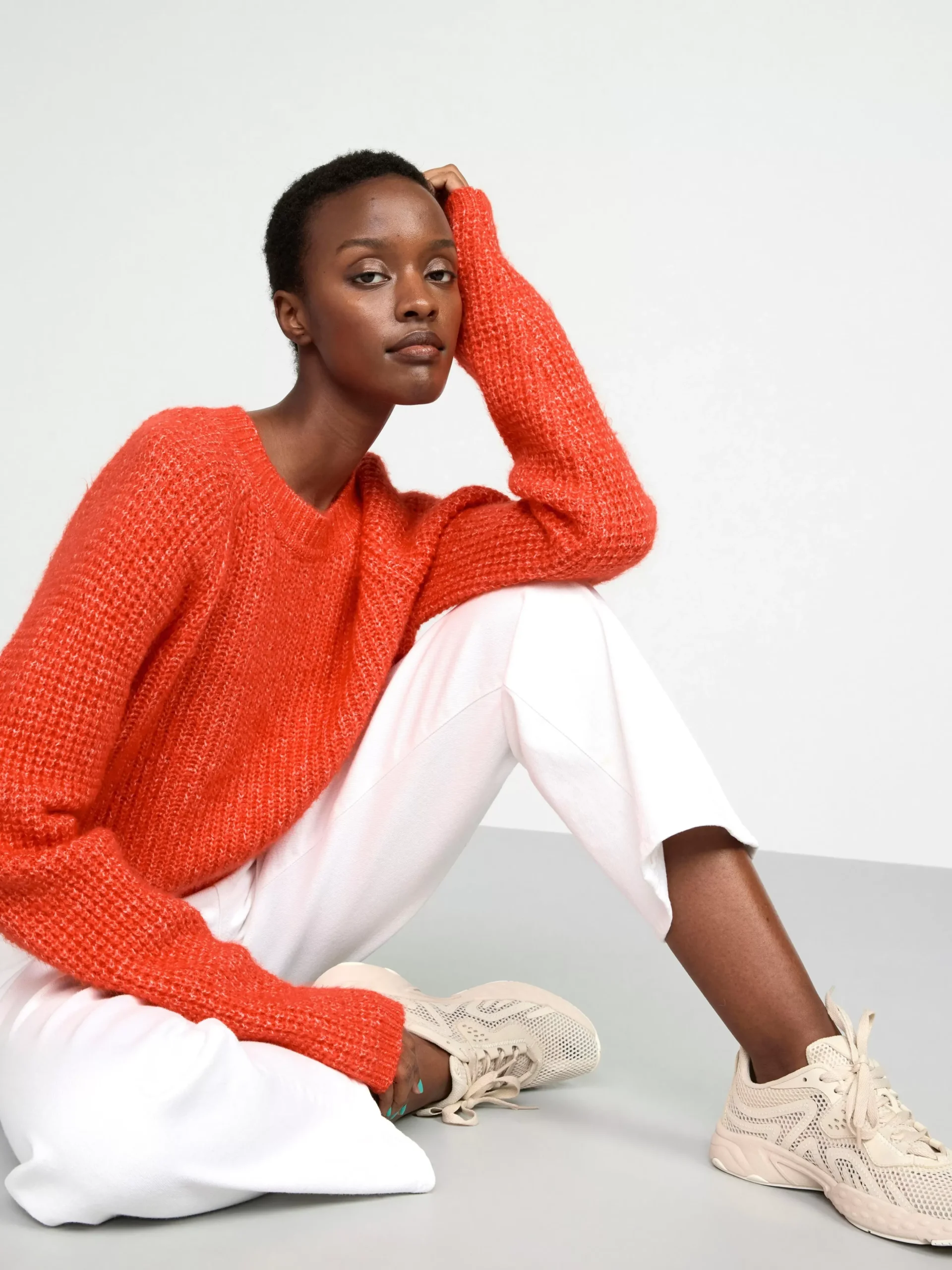Tröjor & Cardigans>Lindex Stickad Troja Orange