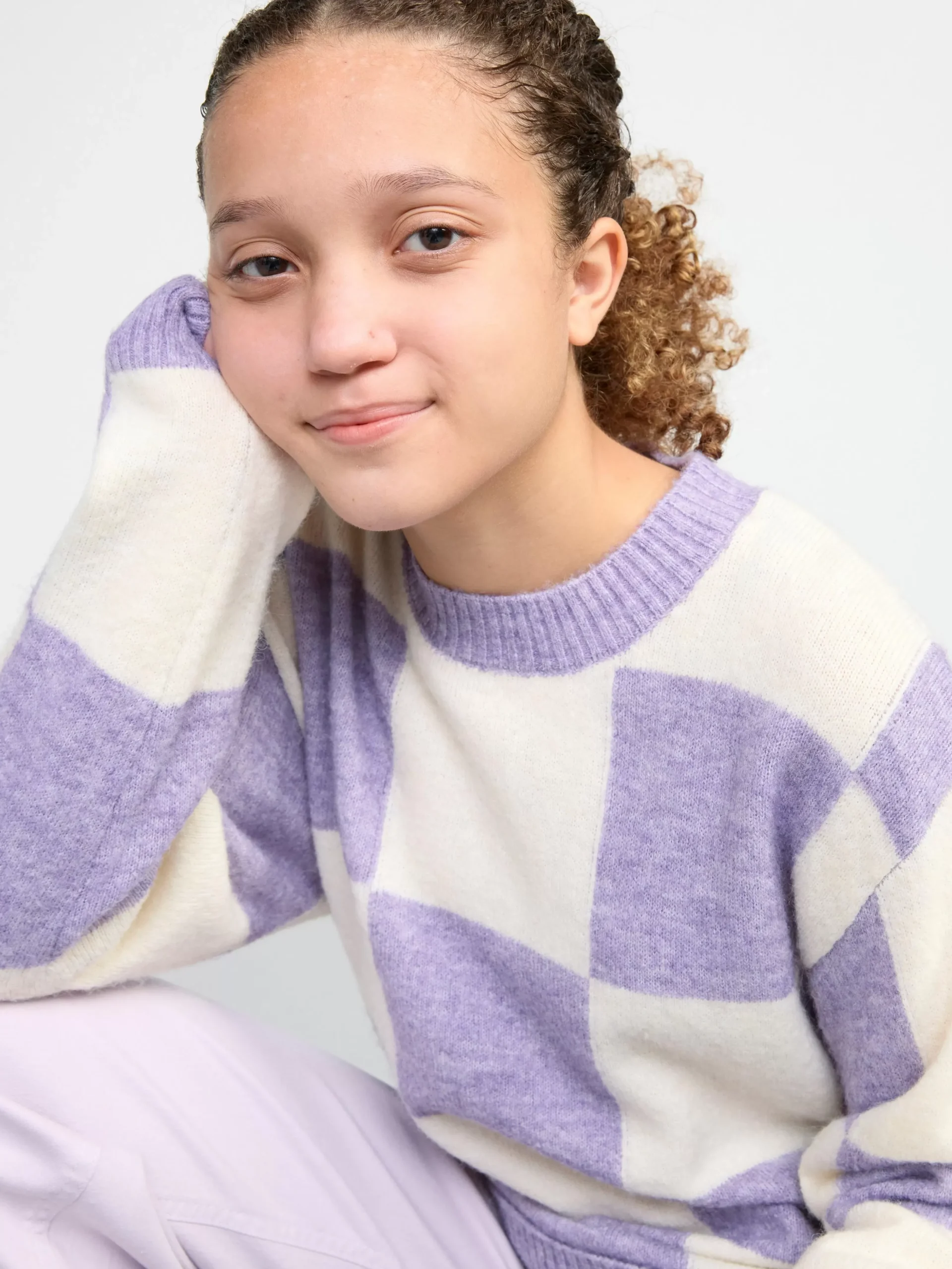 Tröjor & Cardigans>Lindex Stickad Troja Light Lilac