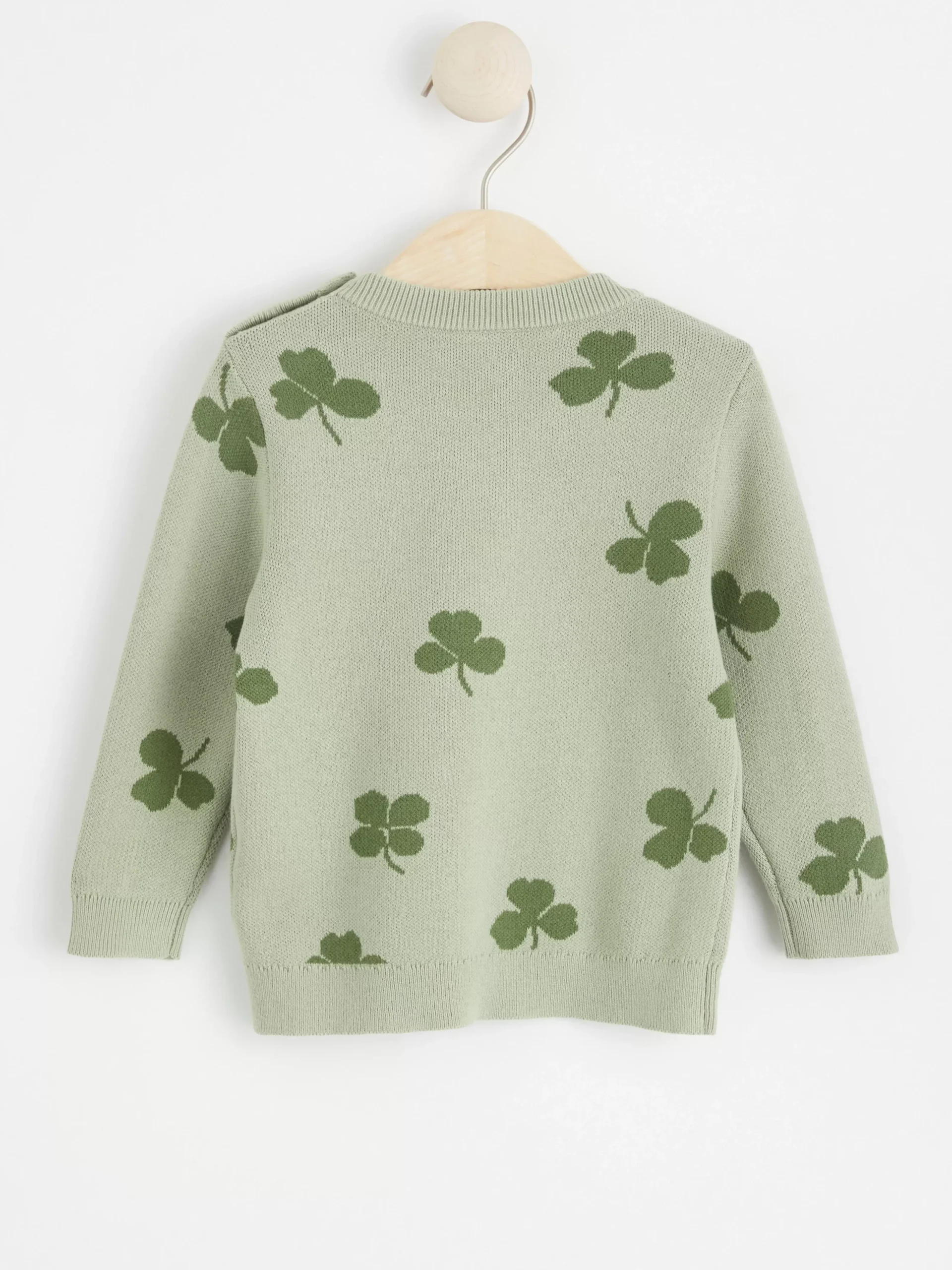 Tröjor & Cardigans>Lindex Stickad Troja Med Klover Dusty Green