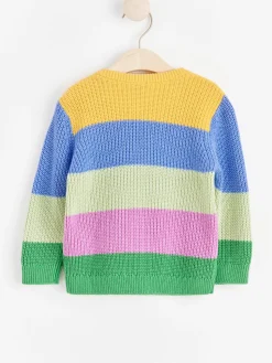 Tröjor & Cardigans>Lindex Stickad Troja Med Rander Light Dusty Yellow