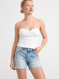 Toppar & T-Shirts>Lindex Stickad Tubtopp White