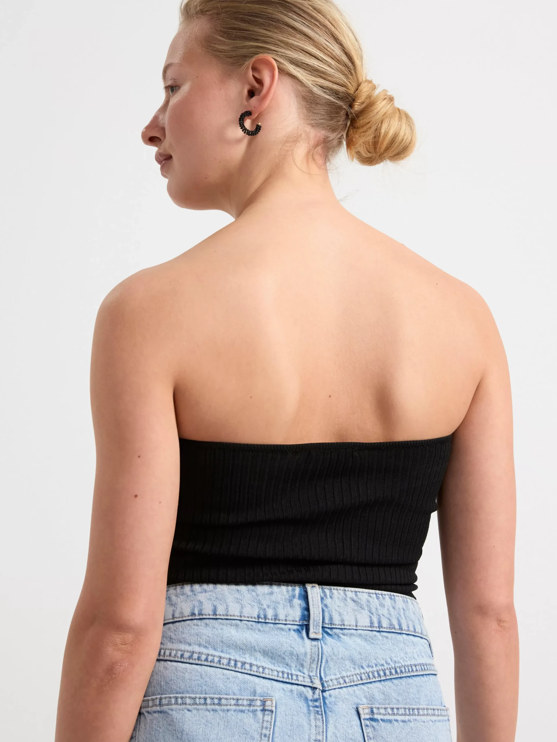 Toppar & T-Shirts>Lindex Stickad Tubtopp Black