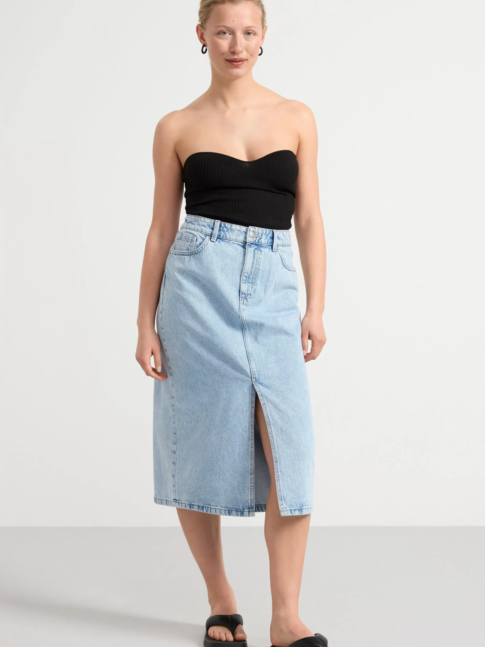 Toppar & T-Shirts>Lindex Stickad Tubtopp Black