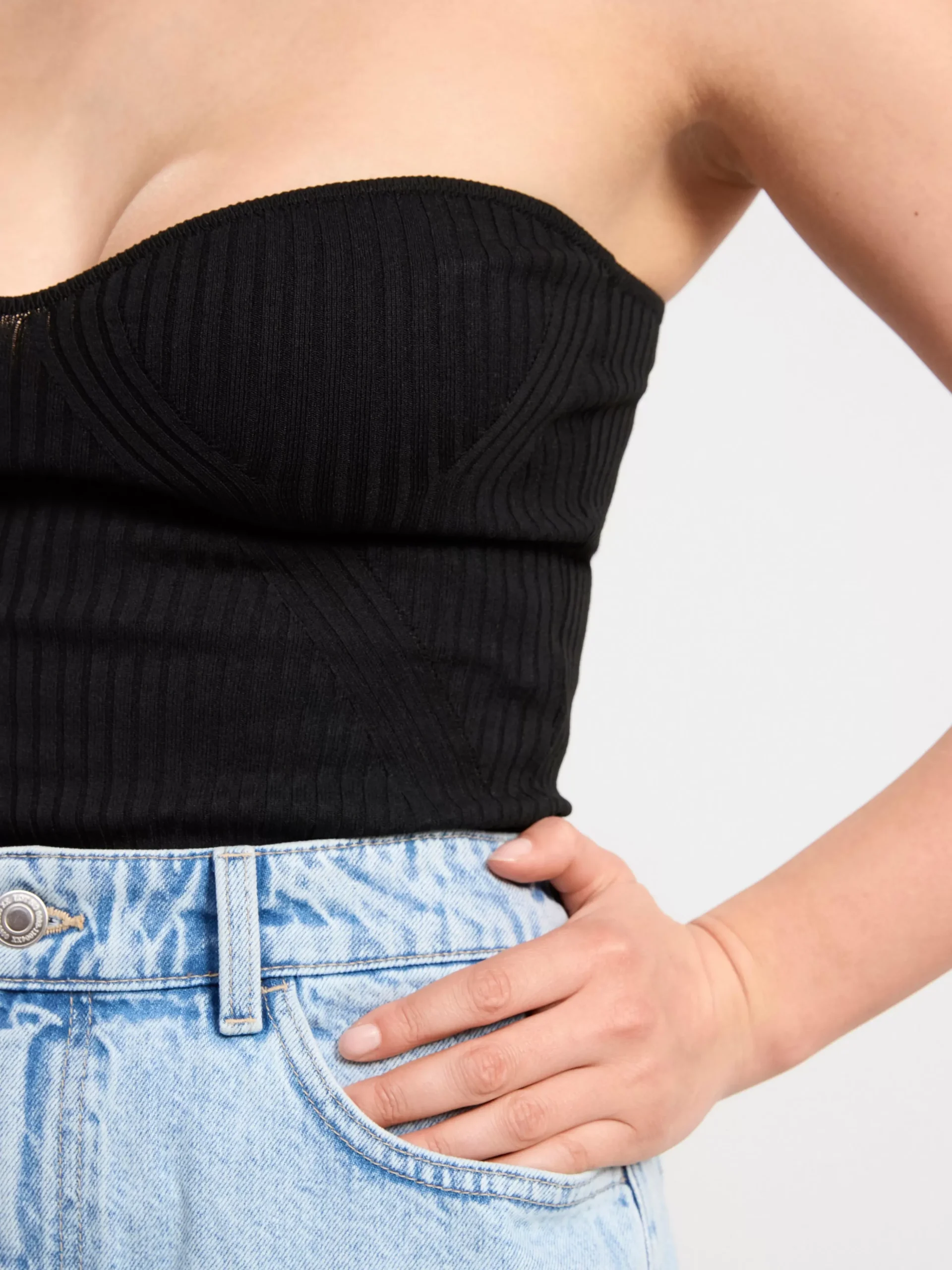Toppar & T-Shirts>Lindex Stickad Tubtopp Black