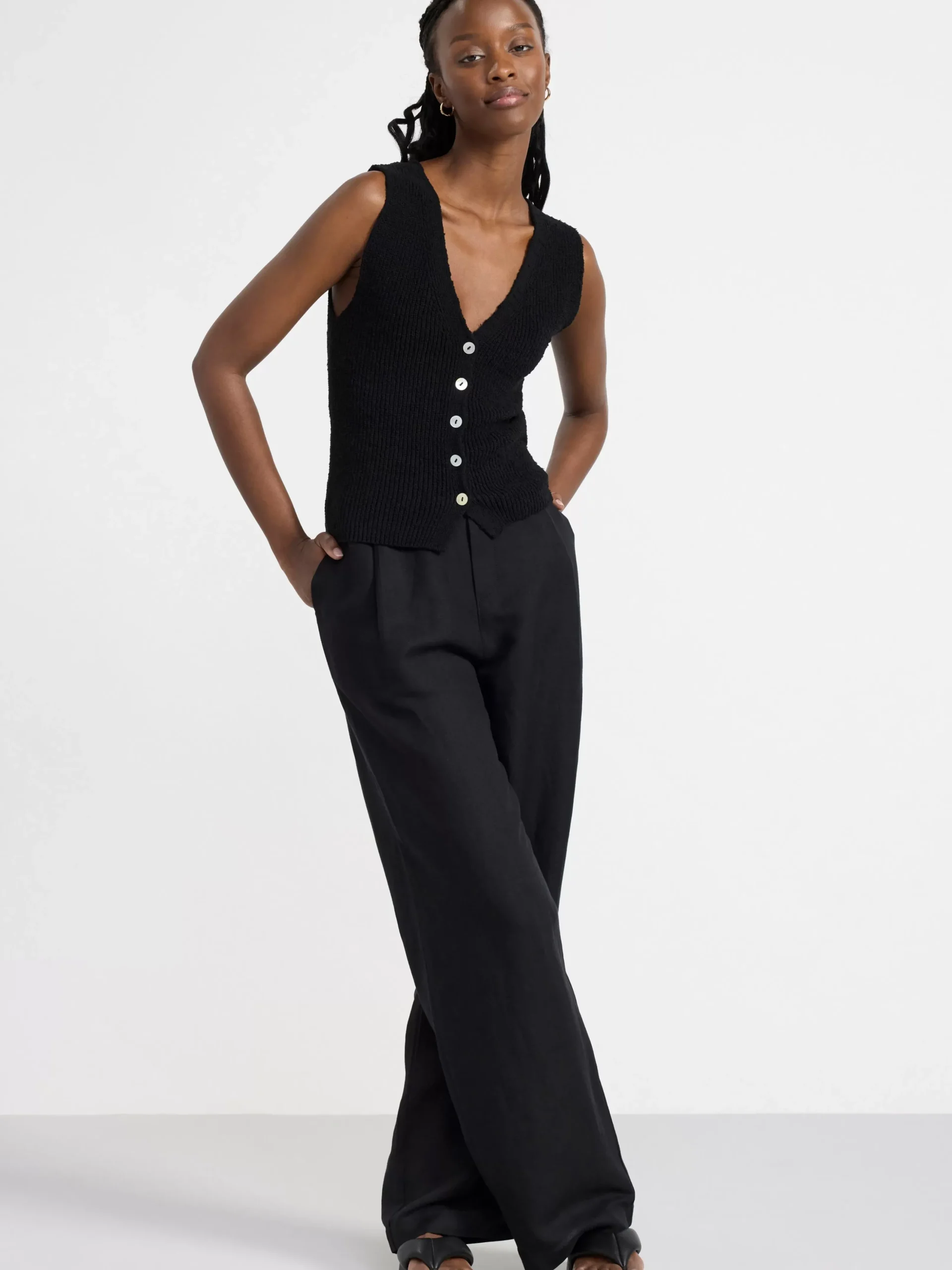 Stickat>Lindex Stickad Vast Black