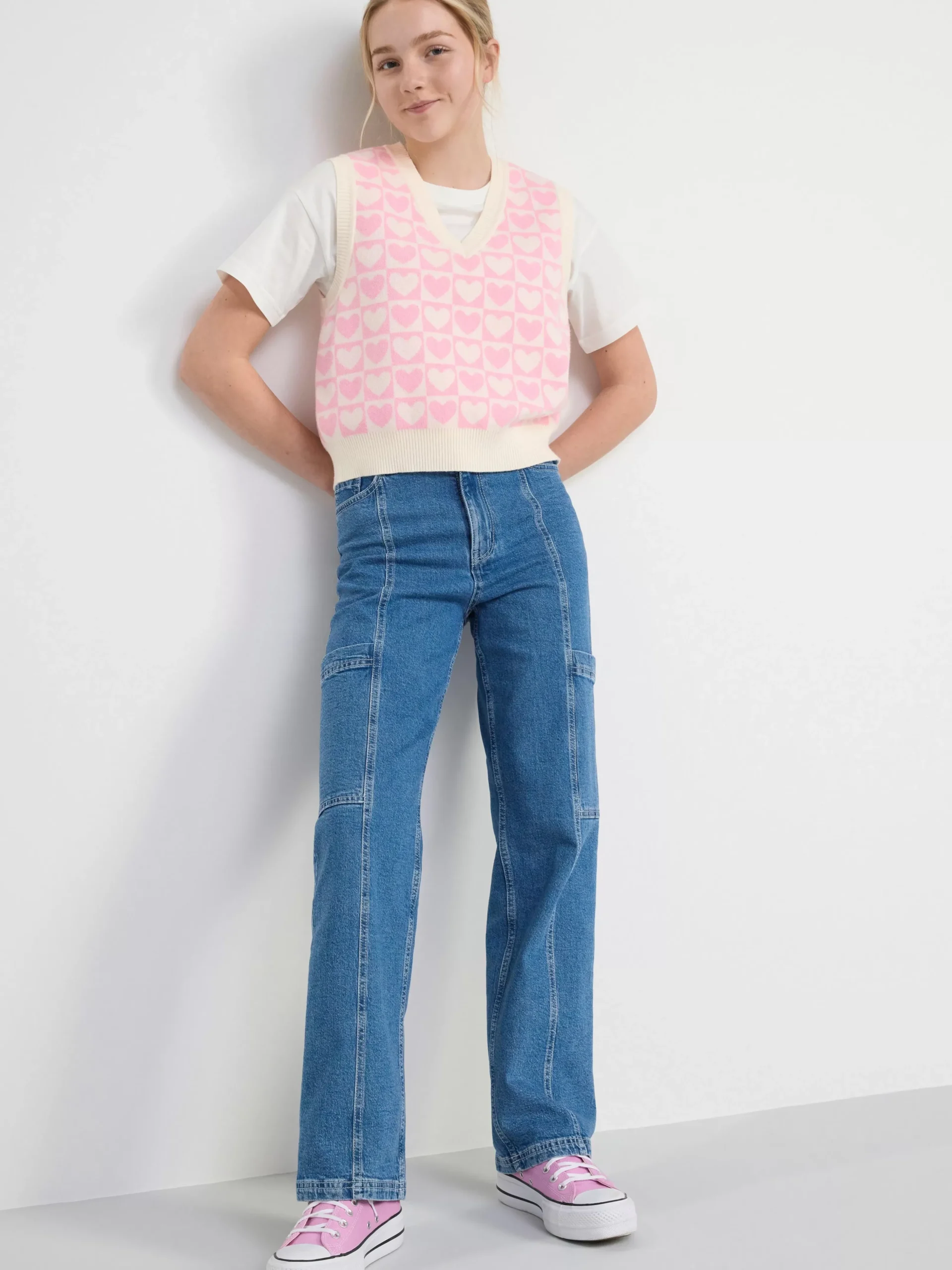 Tröjor & Cardigans>Lindex Stickad Vast Med Hjartan Light Pink