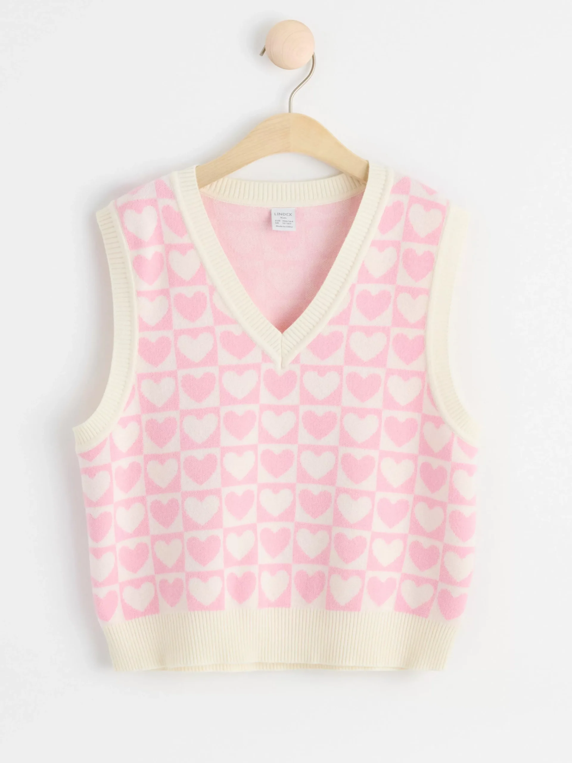Tröjor & Cardigans>Lindex Stickad Vast Med Hjartan Light Pink