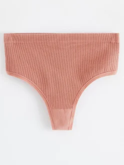 Trosor>Lindex Stringtrosa Hog Ribbad Dusty Pink
