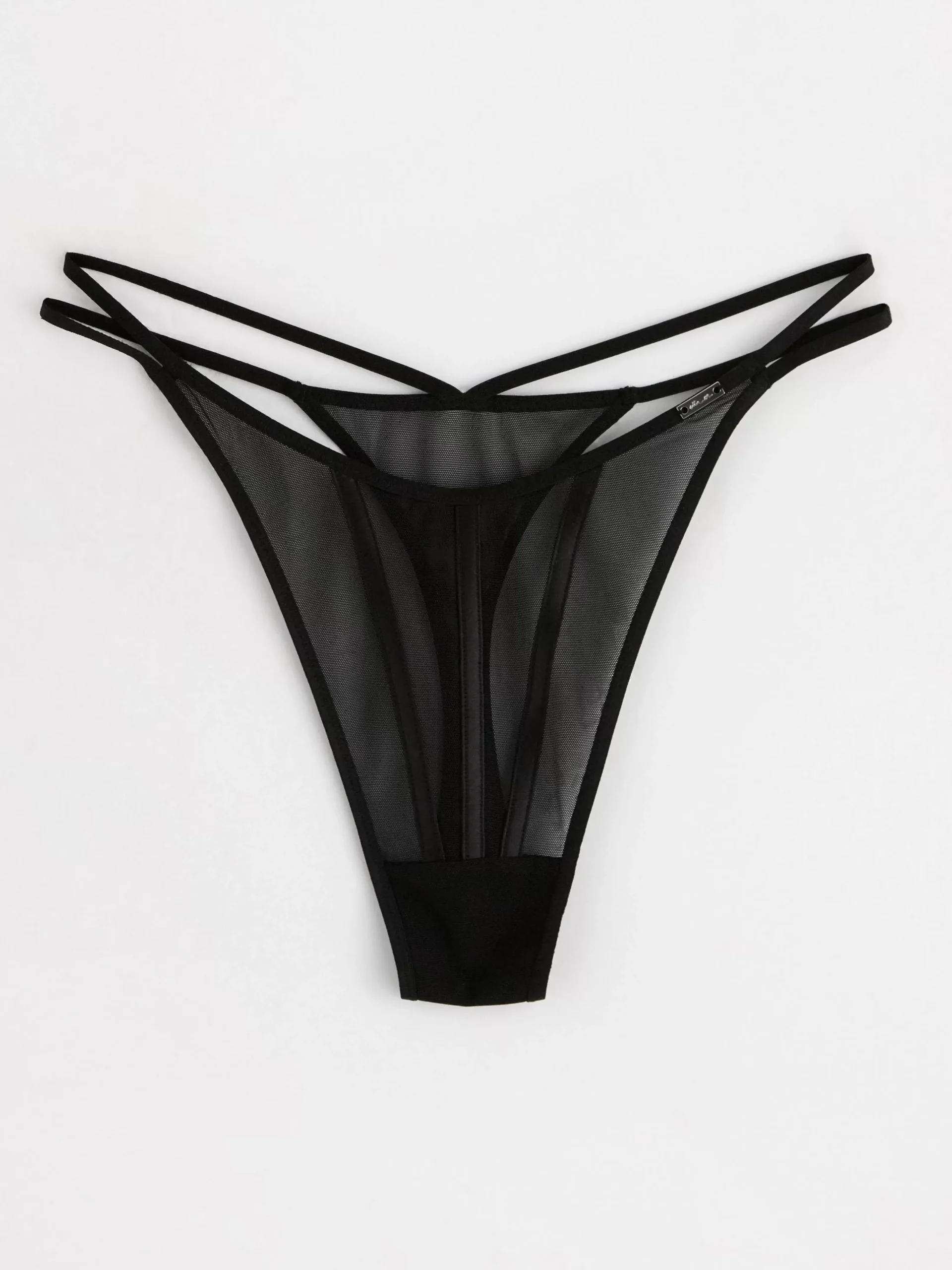 Trosor>Lindex Stringtrosa I Mesh Med Lag Midja Black