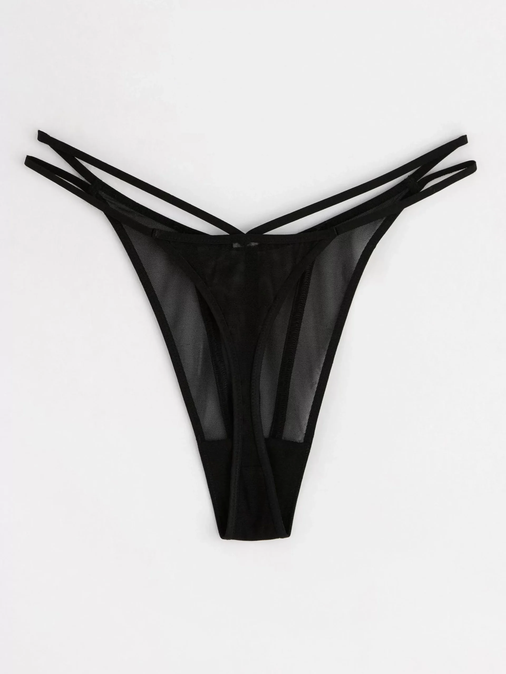 Trosor>Lindex Stringtrosa I Mesh Med Lag Midja Black