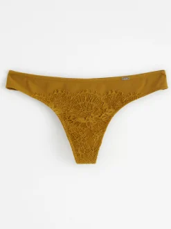Trosor>Lindex Stringtrosa Low Dark Dusty Yellow