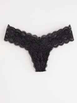 Trosor>Lindex Stringtrosa Low Med Spets Black