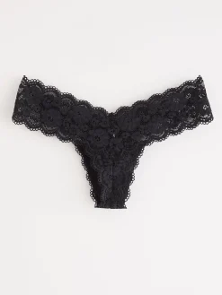 Trosor>Lindex Stringtrosa Low Med Spets Black