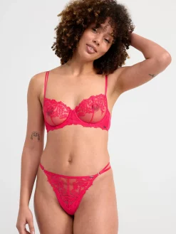 Trosor>Lindex Stringtrosa Low Waist Med Spets Red